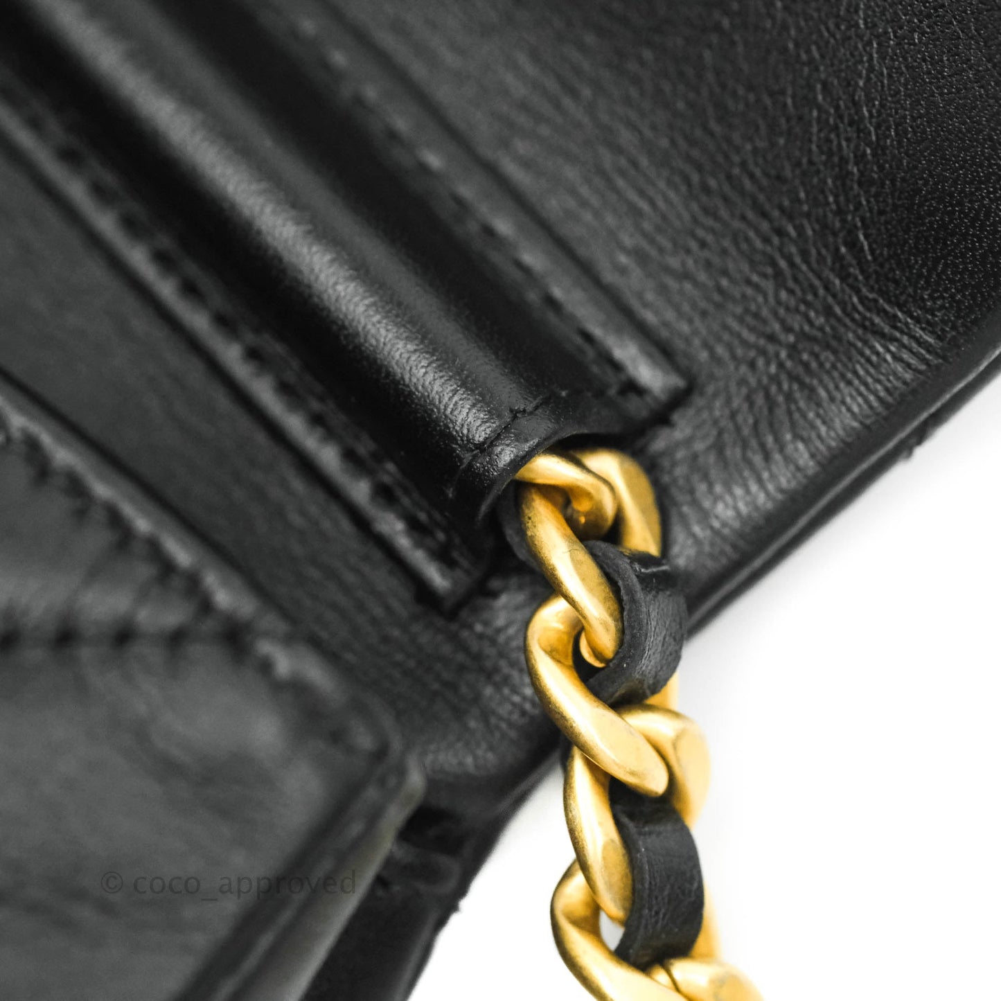 Chanel Clutch with Chain Black Calfskin Aged Gold Hardware