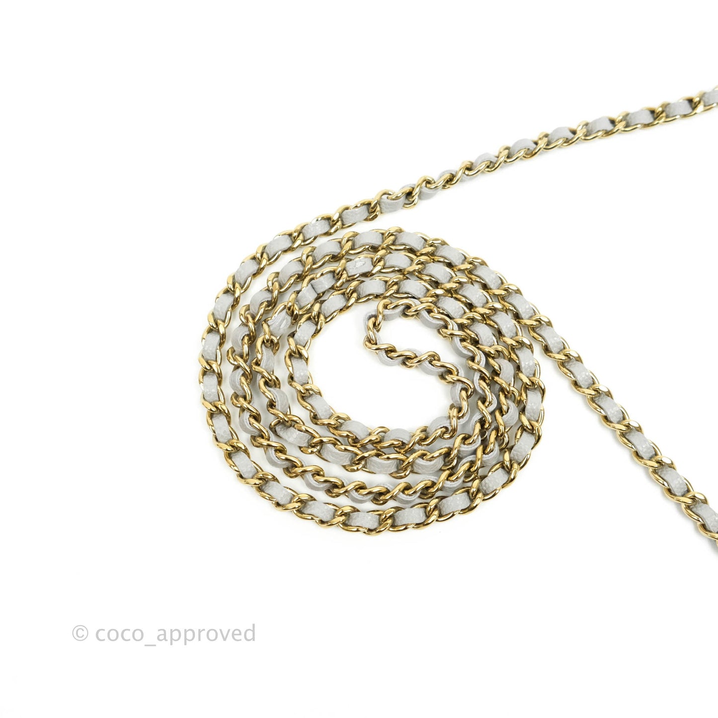 Chanel Quilted Wallet On Chain WOC Grey Caviar Gold Hardware 21A