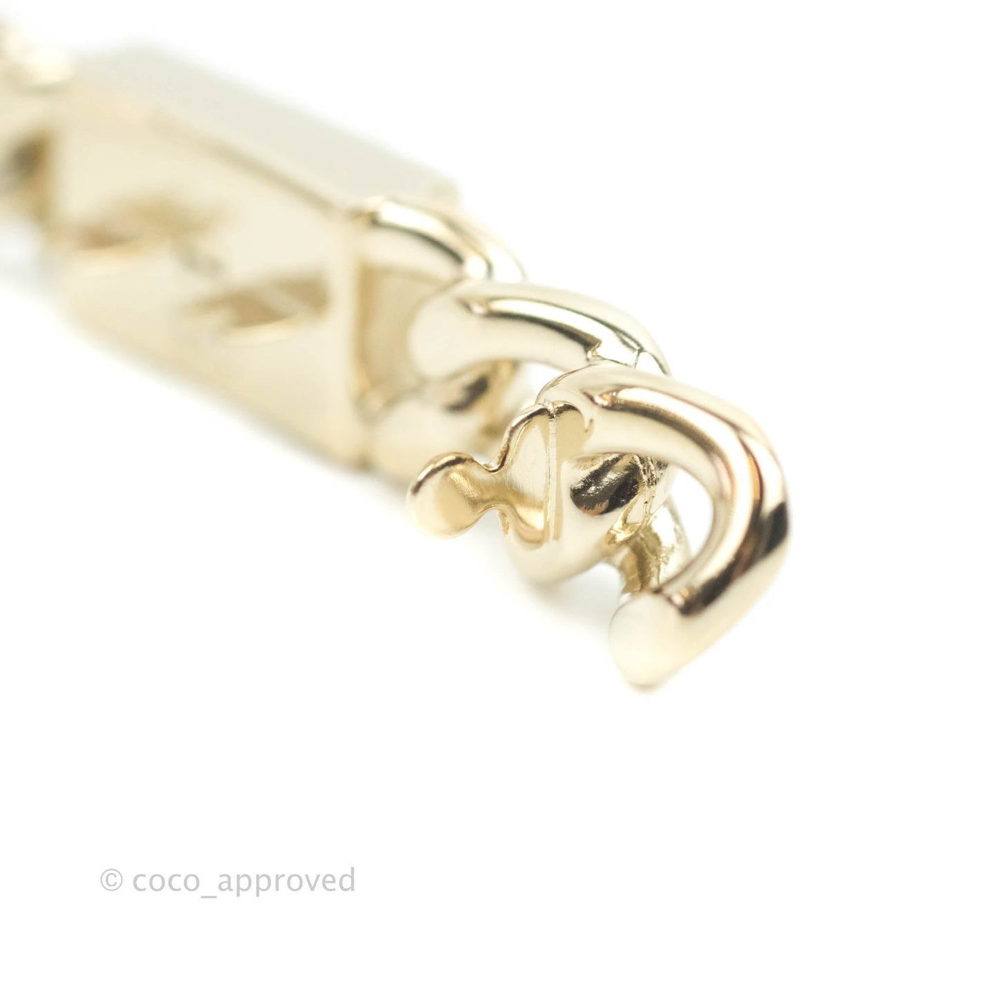 Chanel Crystal Chain CC Hair Clip Barrette Gold 21C