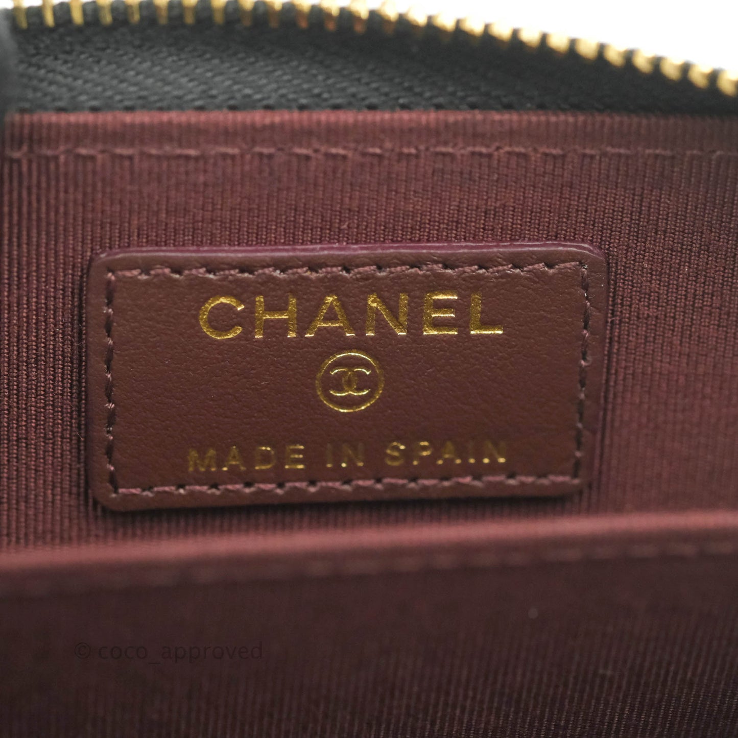 Chanel Classic Zipped Coin Purse Black Caviar Gold Hardware