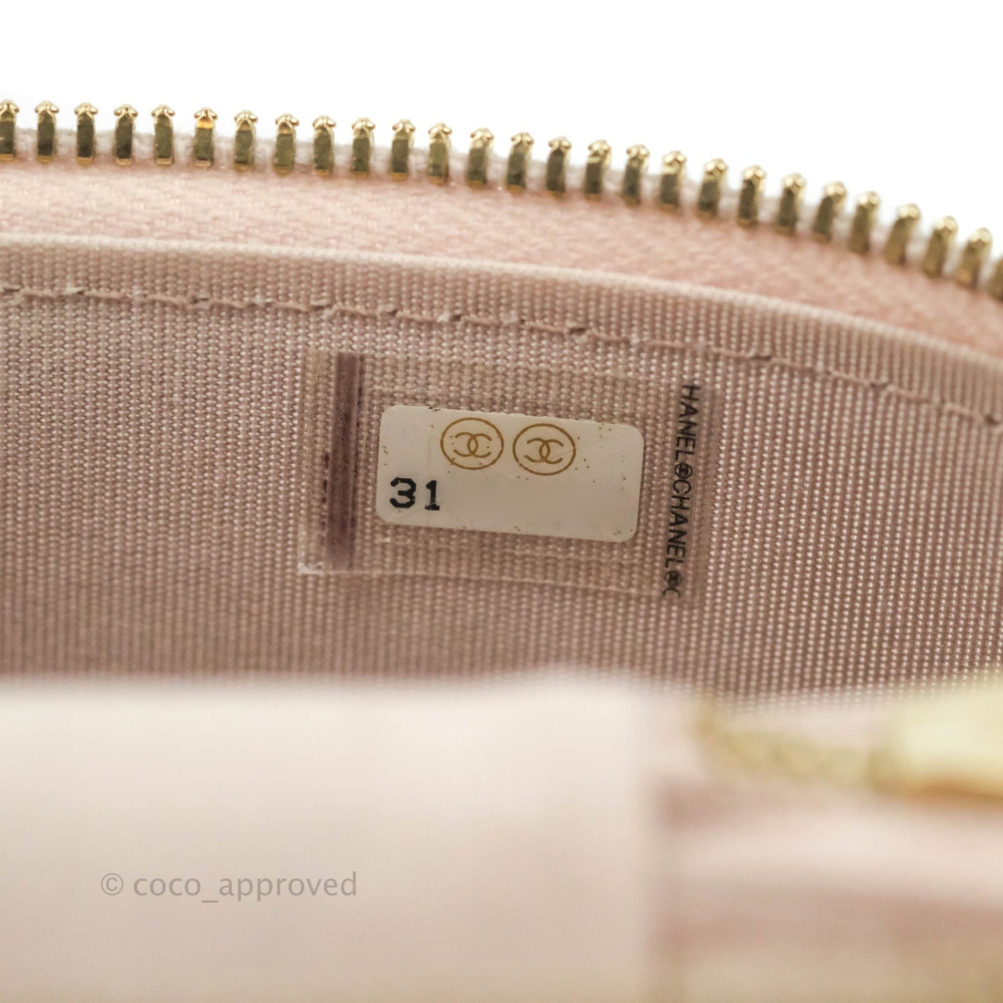 Chanel Quilted Trendy Vanity Phone Holder With Chain Pale Pink Lambskin Gold Hardware