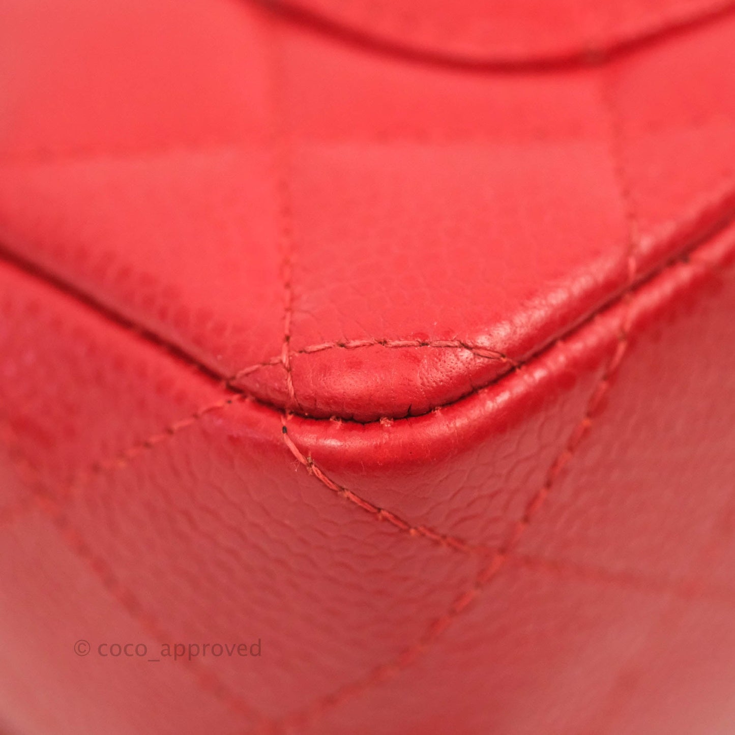 Chanel Quilted Mini Rectangular Flap Red Caviar Silver Hardware