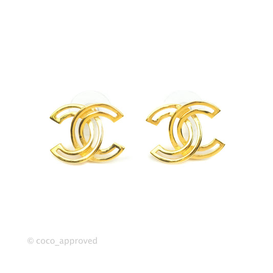 Chanel CC Earrings Gold Tone 20K