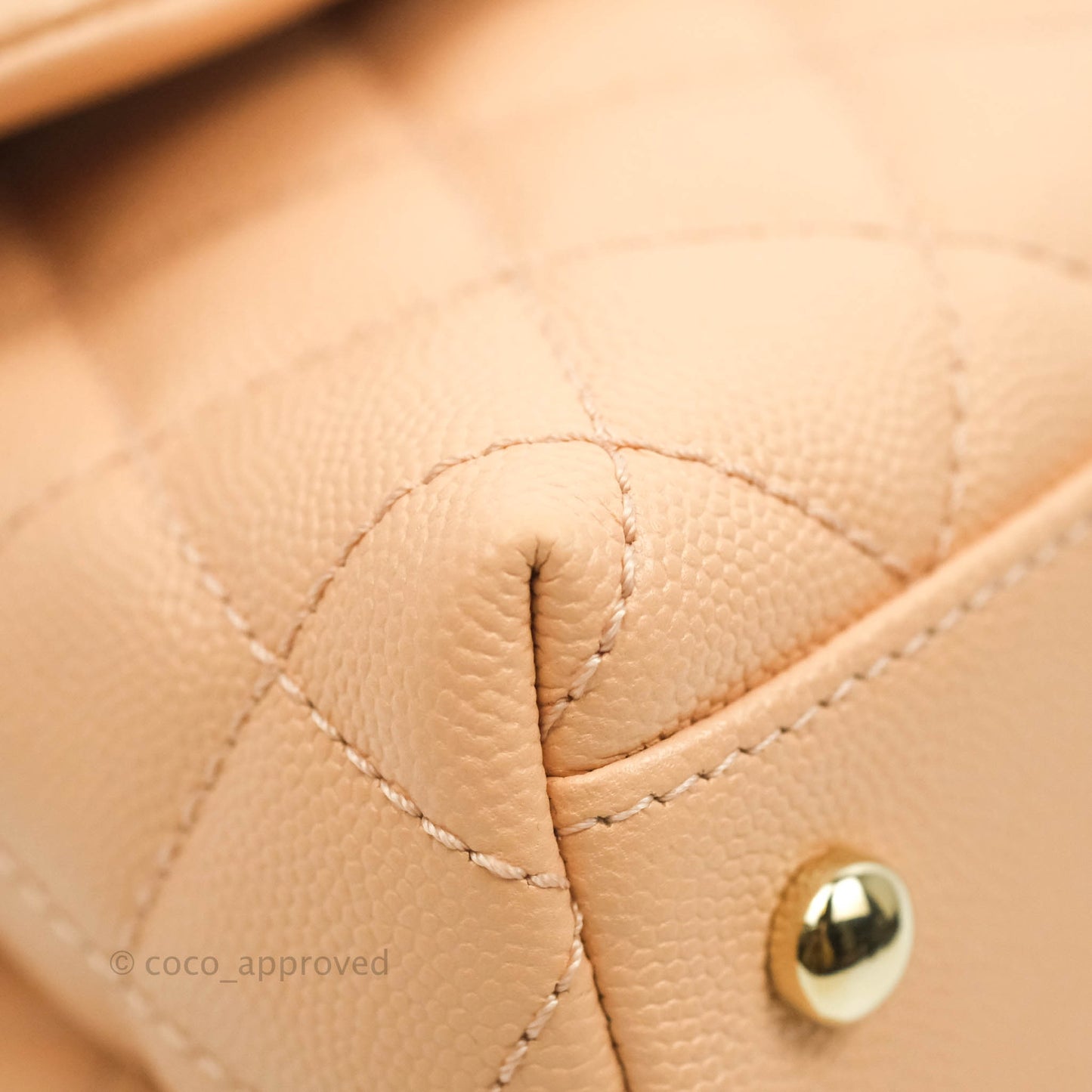Chanel Mini Coco Handle Light Beige Pink Caviar Gold Hardware