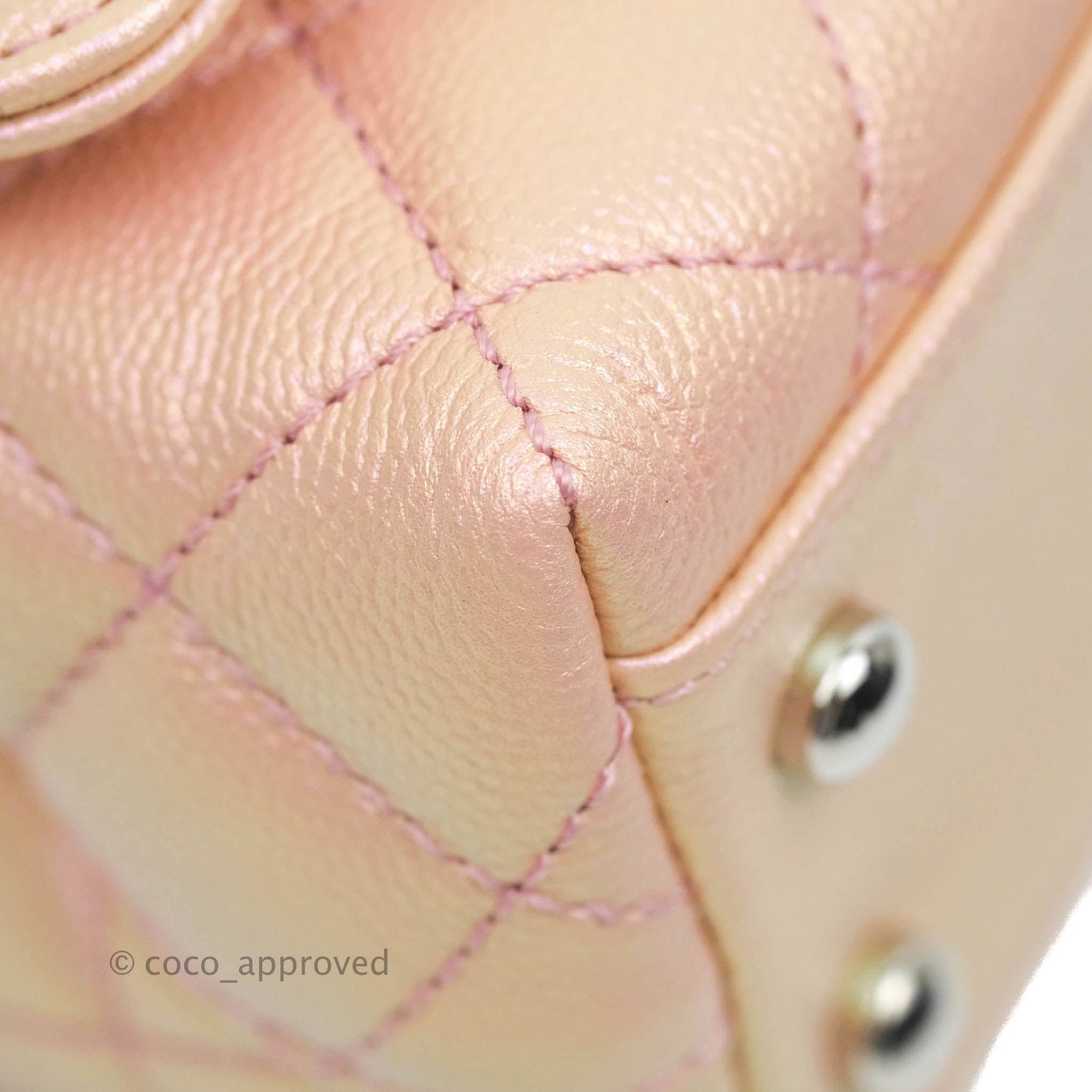 Chanel Extra Mini Coco Handle Iridescent Pink Caviar Rainbow Hardware