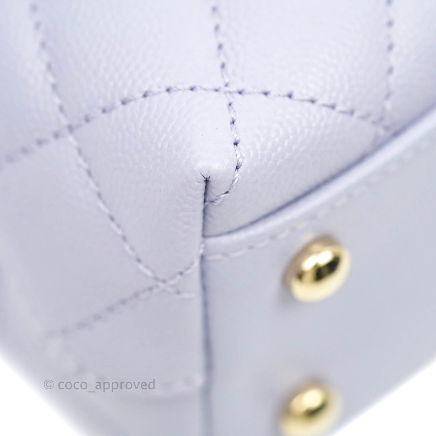 Chanel Mini (Small) Coco Handle Quilted Purple Lilac Caviar Gold Hardware 21K