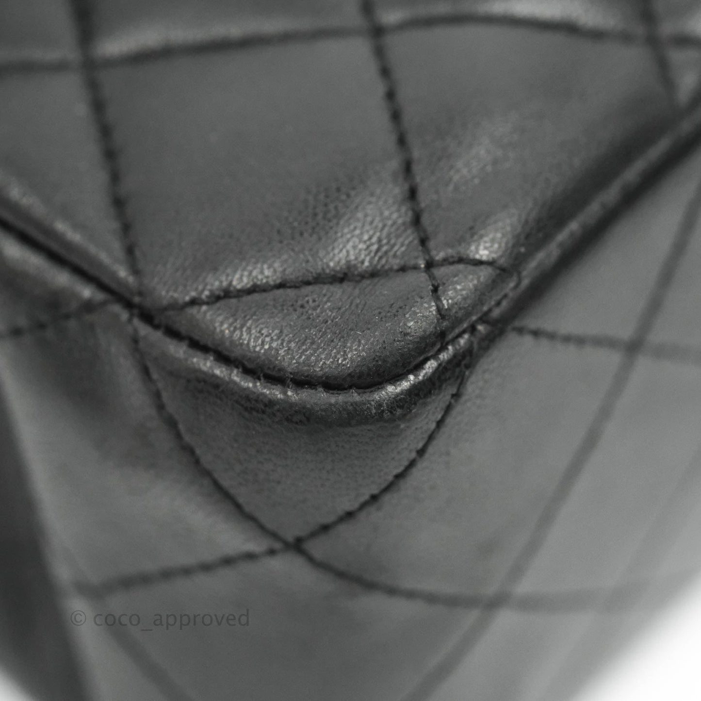 Chanel Classic M/L Medium Double Flap Black Lambskin Gold Hardware