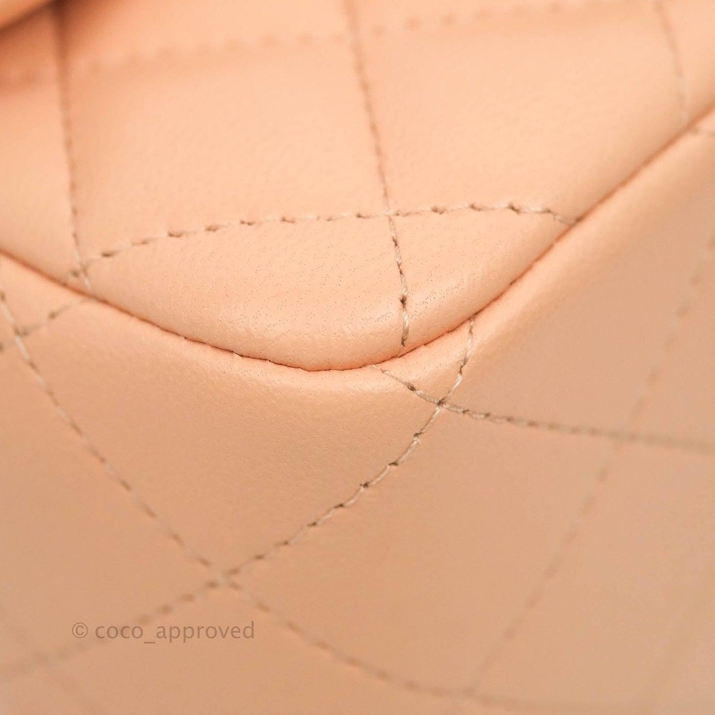 Chanel Quilted Mini Square Light Beige Pink Lambskin Gold Hardware