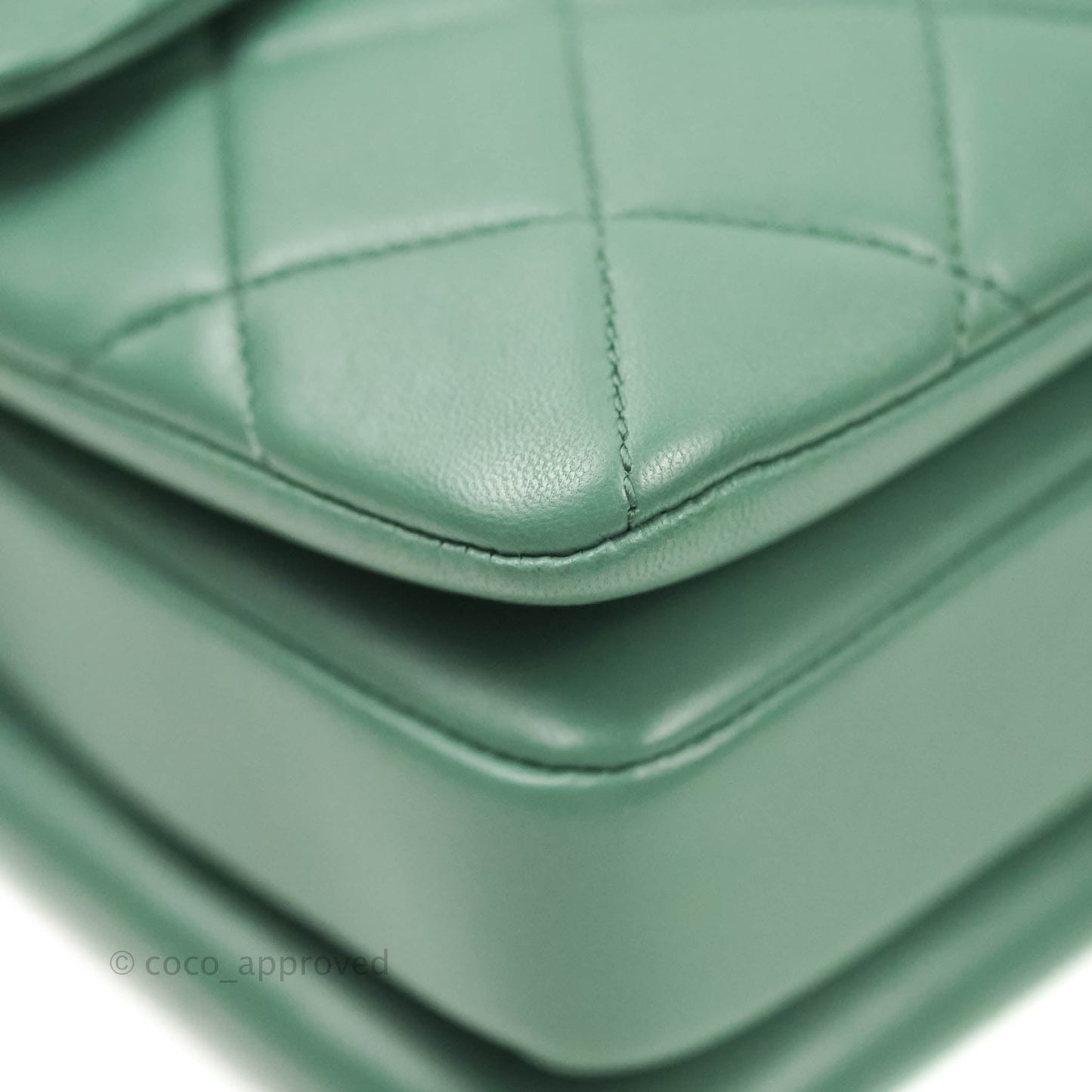 Chanel Quilted Trendy CC Small Green Lambskin Gold Hardware