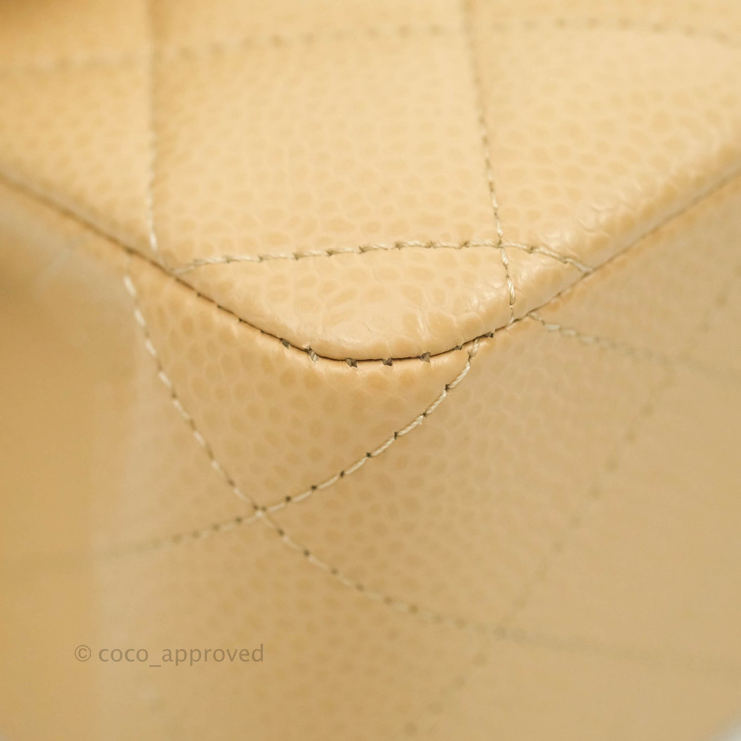 Chanel Classic M/L Medium Double Flap Beige Caviar Gold Hardware