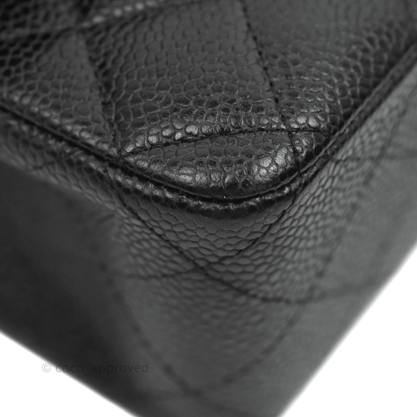 Chanel Classic M/L Medium Double Flap Black Caviar 24K Gold Hardware
