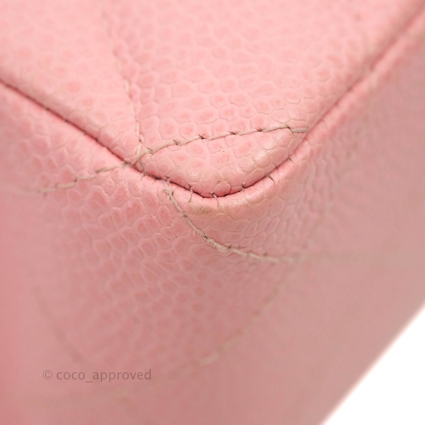Chanel Quilted Vintage Mini Square Flap Pink Caviar Silver Hardware