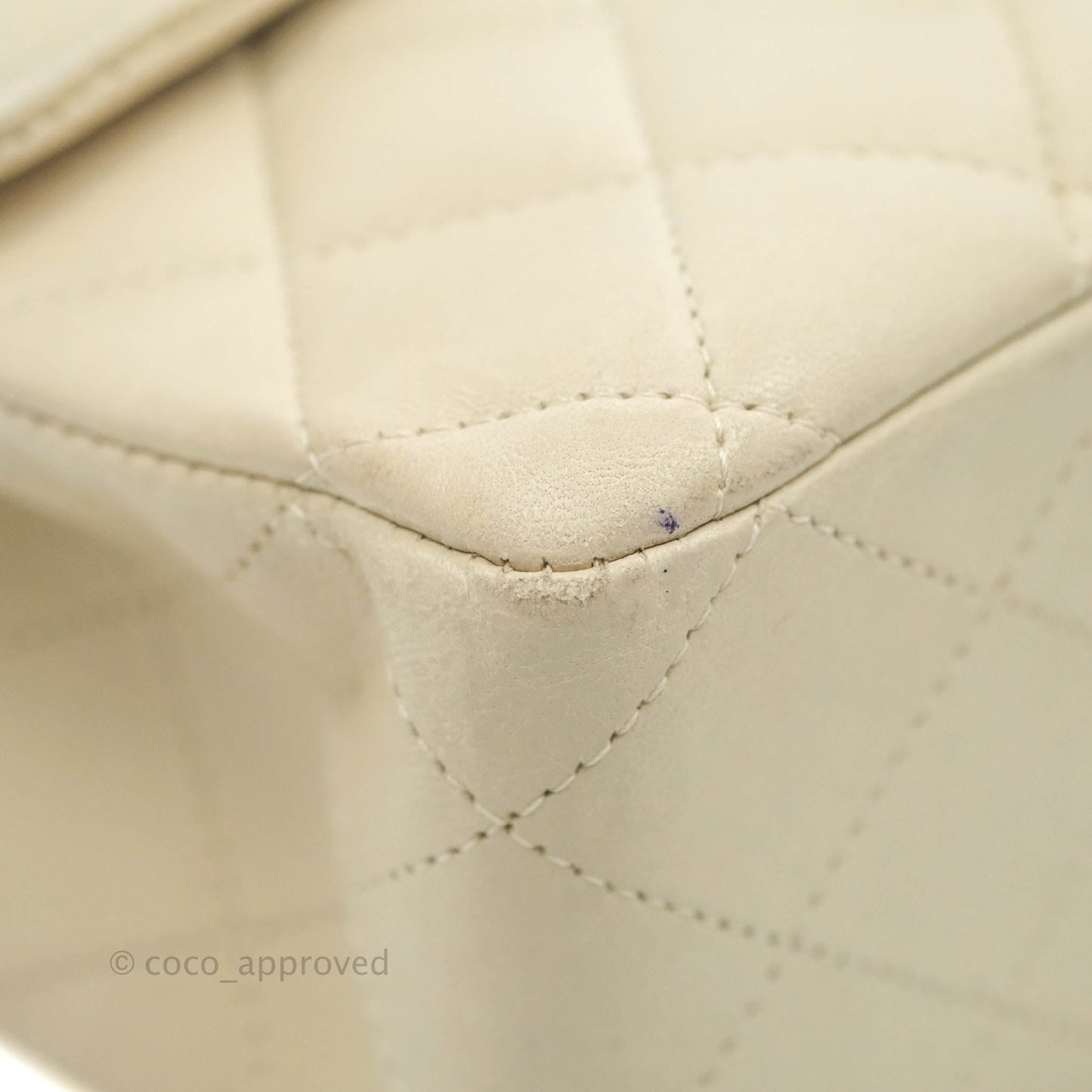 Chanel Classic M/L Medium Double Flap Light Beige Lambskin Gun Metal