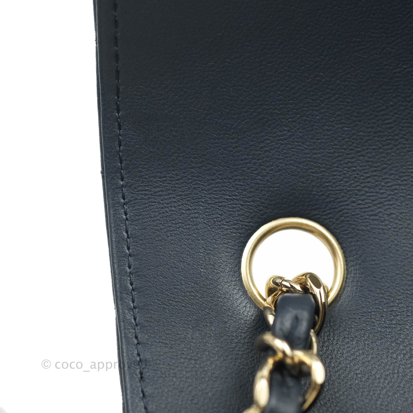 Chanel Chevron Mini Rectangular Flap Navy Lambskin Gold Hardware