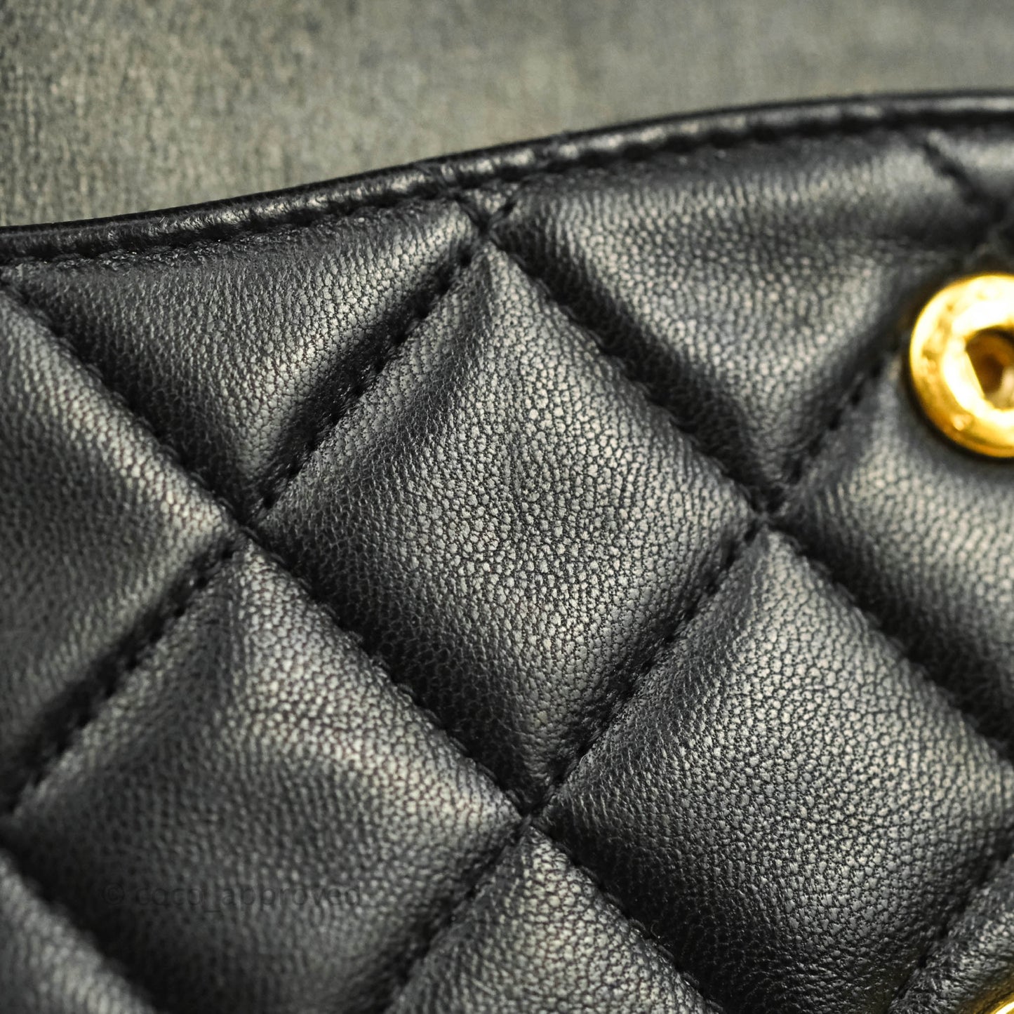 Chanel Vintage Classic M/L Medium Double Flap Black Lambskin 24K Gold Hardware