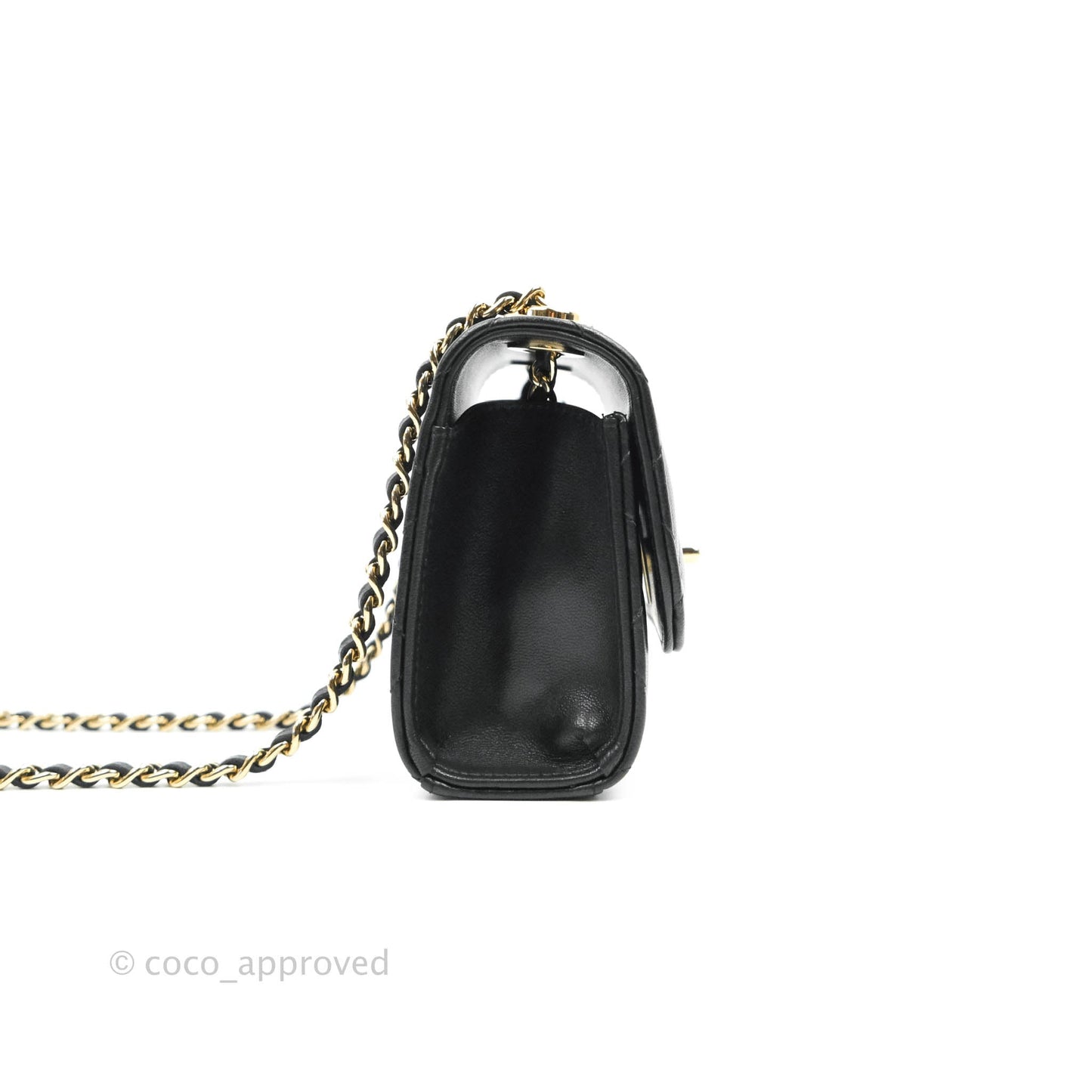 Chanel Small Quilted Trendy CC Clutch With Chain Black Lambskin Gold Hardware