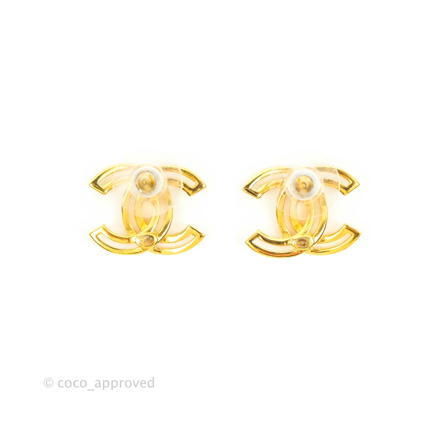 Chanel CC Earrings Gold Tone 20K