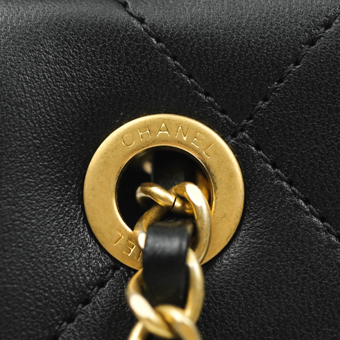 Chanel A Real Catch Quilted Flap Bag Black Aged Gold Hardware
