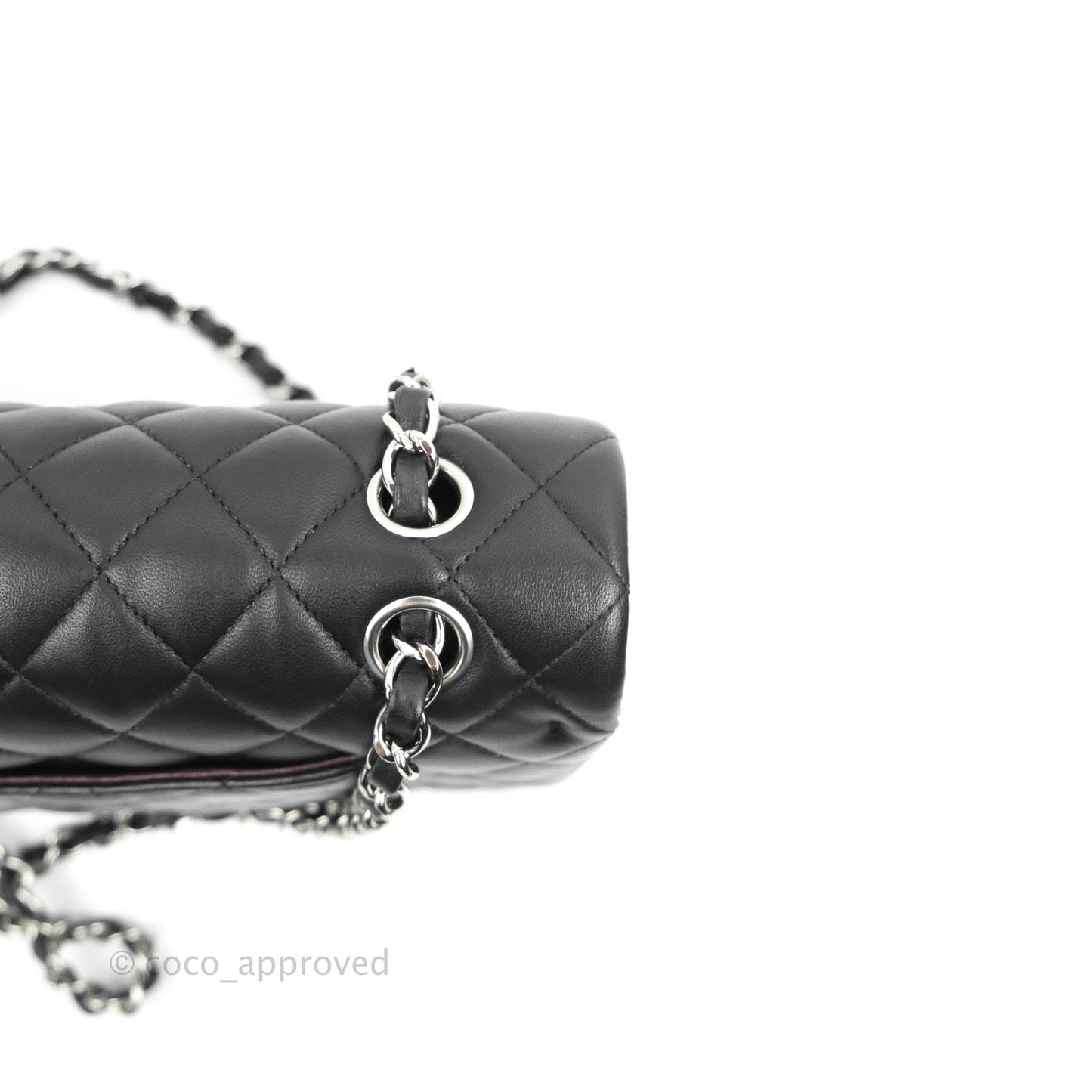 Chanel Classic M/L Medium Double Flap Black Lambskin Silver Hardware