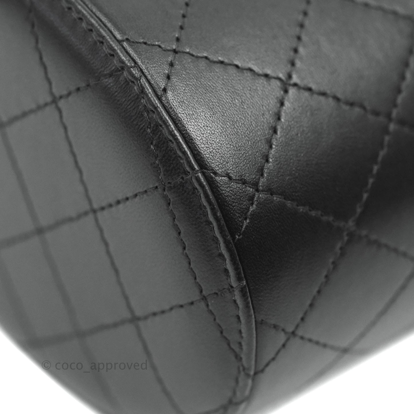 Chanel Quilted Round Vanity Clutch With Chain Black Lambskin Gold Hardware