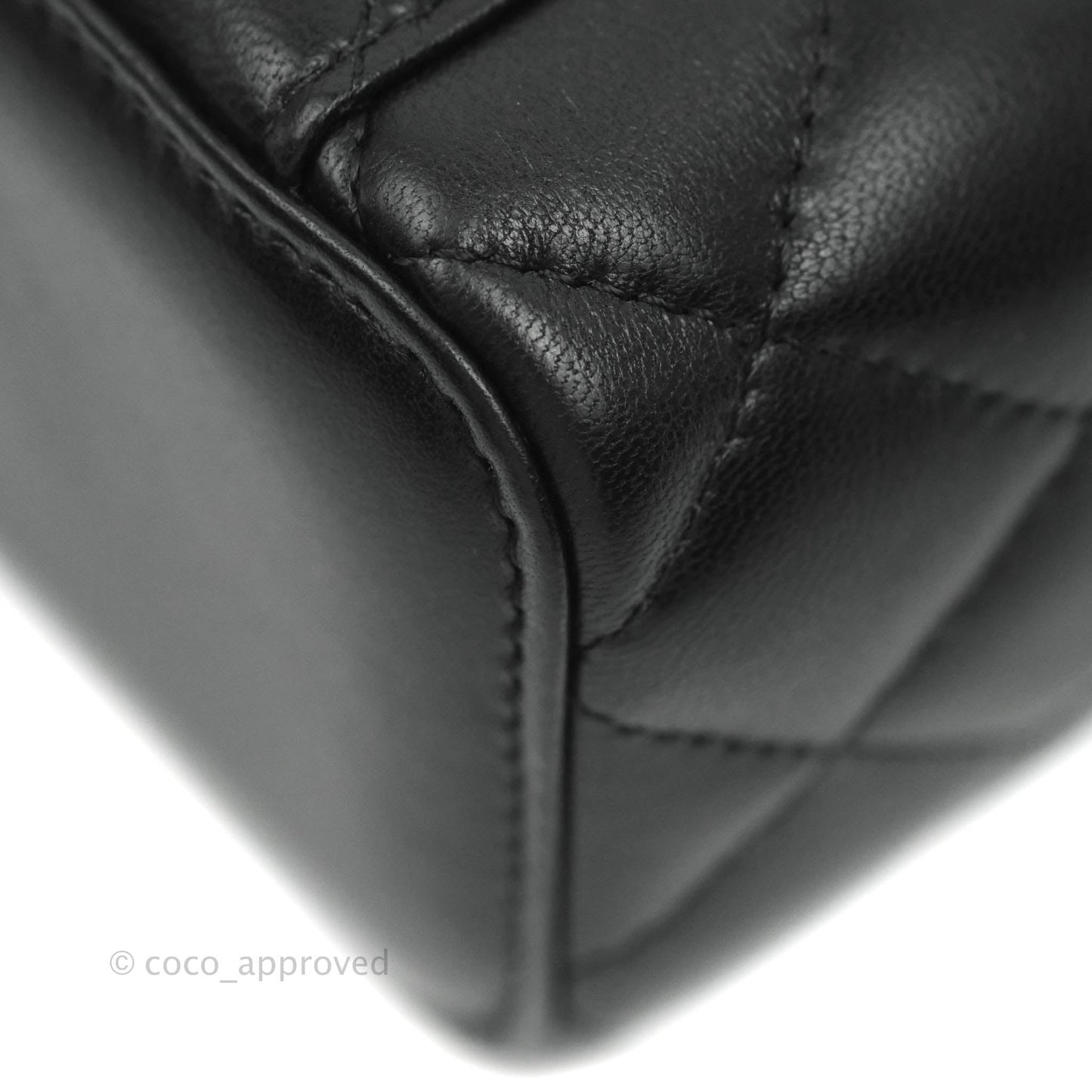 Chanel Classic Mini Pearl Crush Vanity With Chain Black Lambskin Aged Gold Hardware