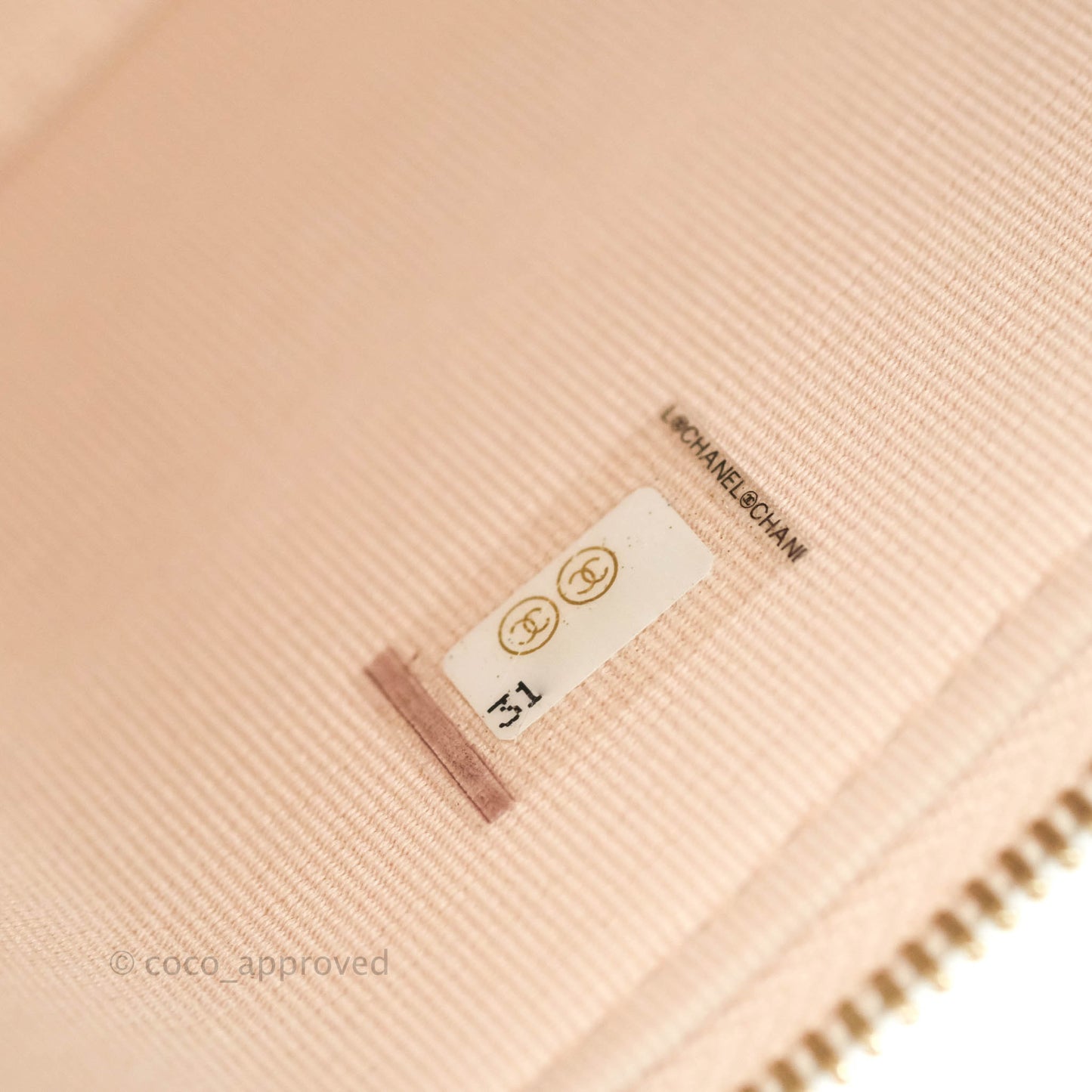 Chanel Classic Vanity Rectangular Light Beige Caviar Gold Hardware 22C