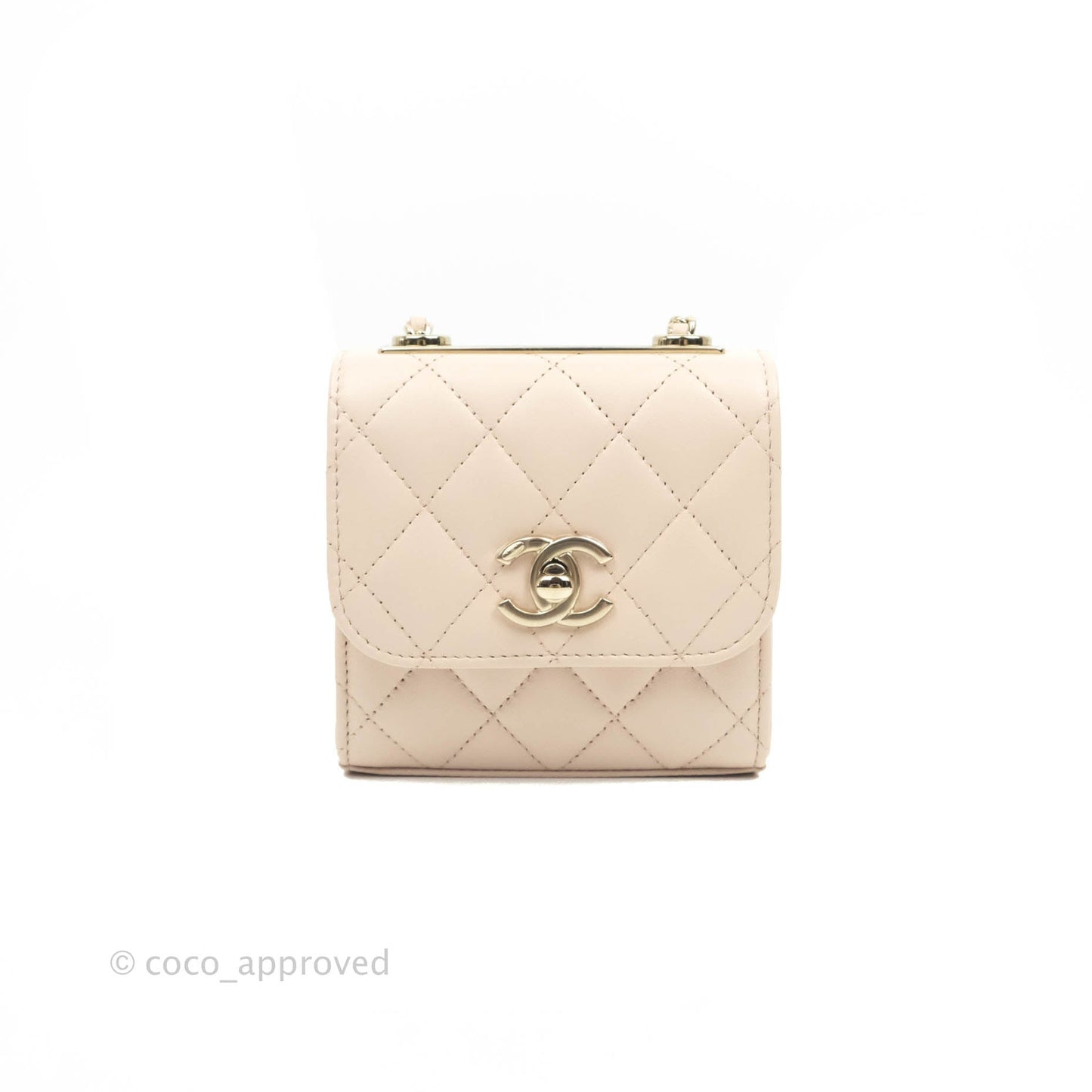 Chanel Mini Quilted Trendy CC Clutch With Chain Rose Clair Pink Lambskin Gold Hardware