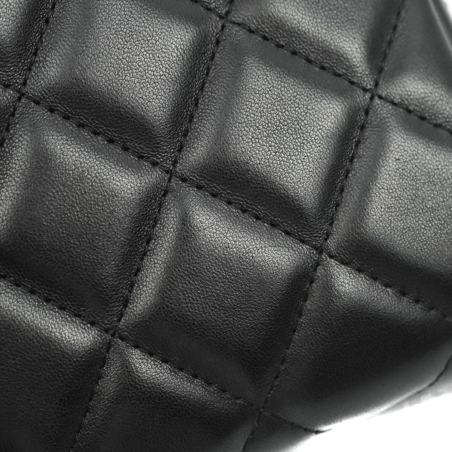 Chanel Quilted Clutch with Chain Black Lambskin Silver Hardware