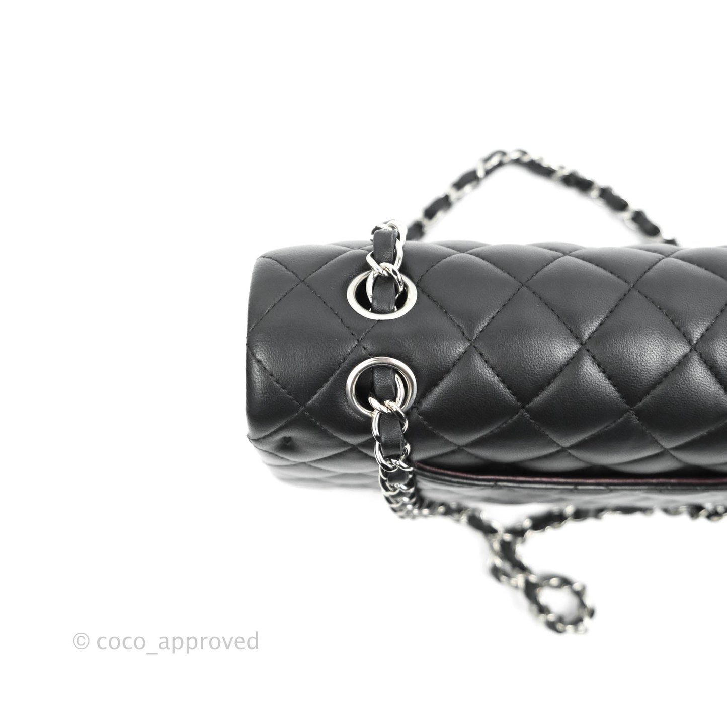 Chanel Classic M/L Medium Double Flap Black Lambskin Silver Hardware