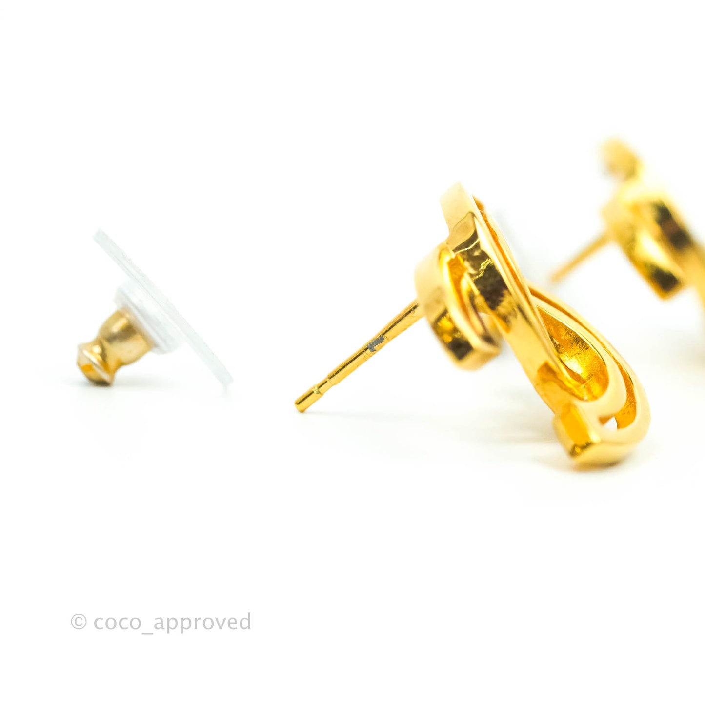 Chanel CC Earrings Gold Tone 20K