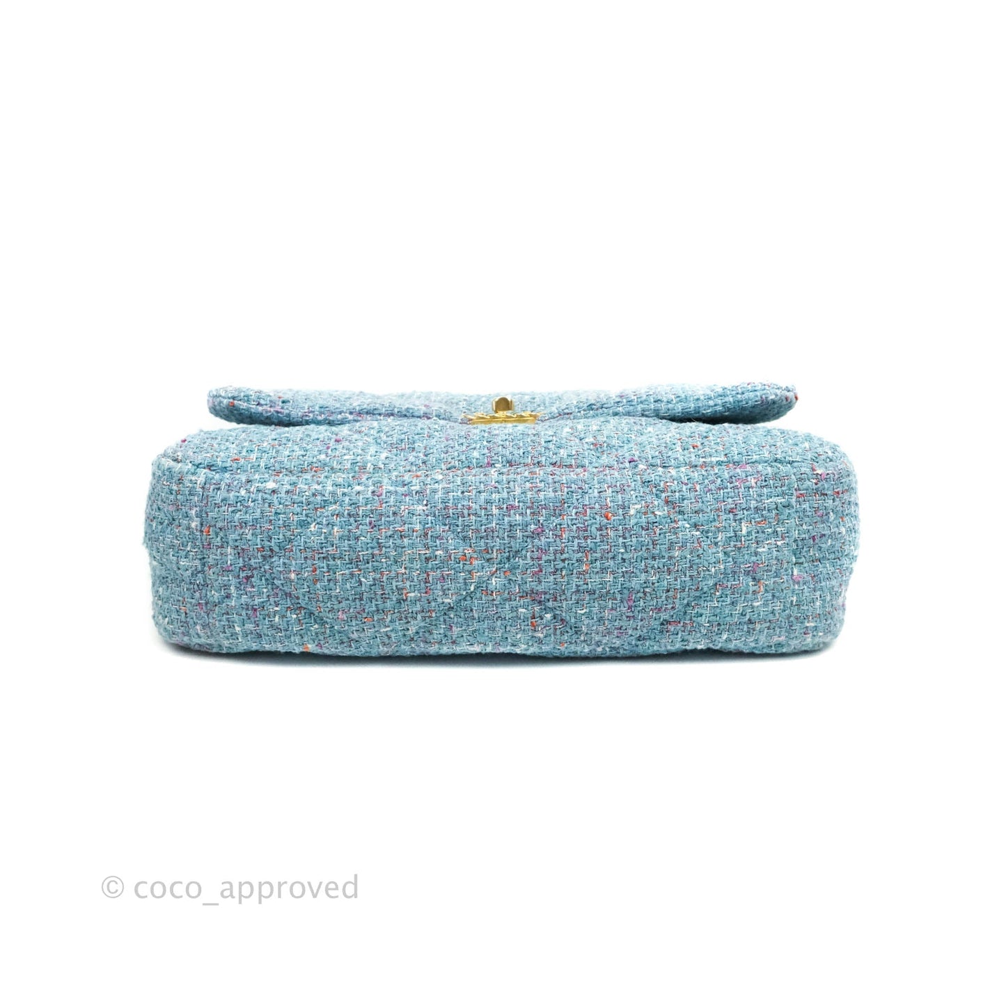 Chanel 19 Maxi Flap Bag Blue Tweed Mixed Hardware