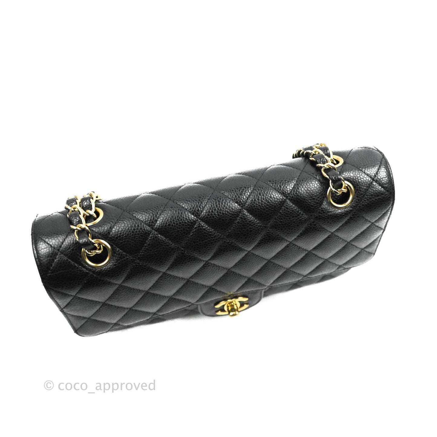 Chanel Classic M/L Medium Double Flap Black Caviar Gold Hardware
