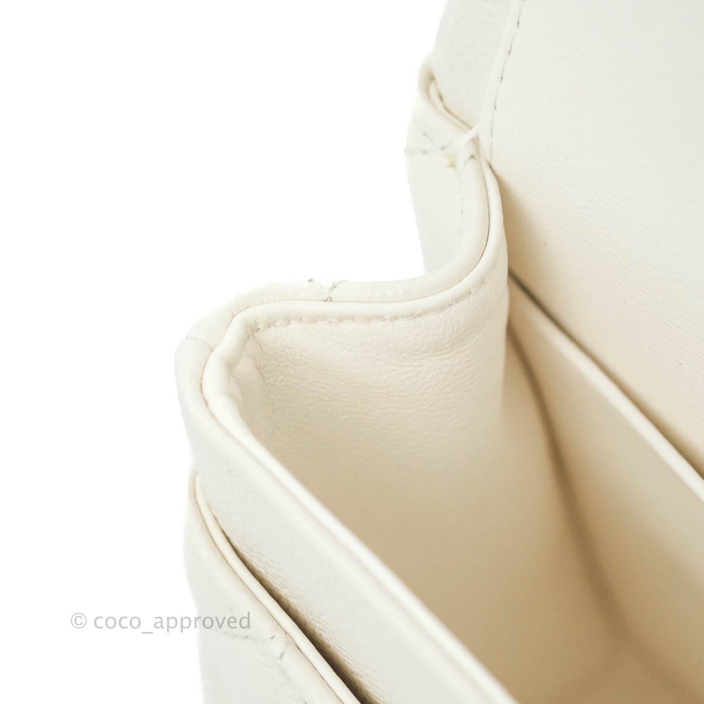 Chanel Classic Quilted Small S/M Flap White Caviar Gold Hardware
