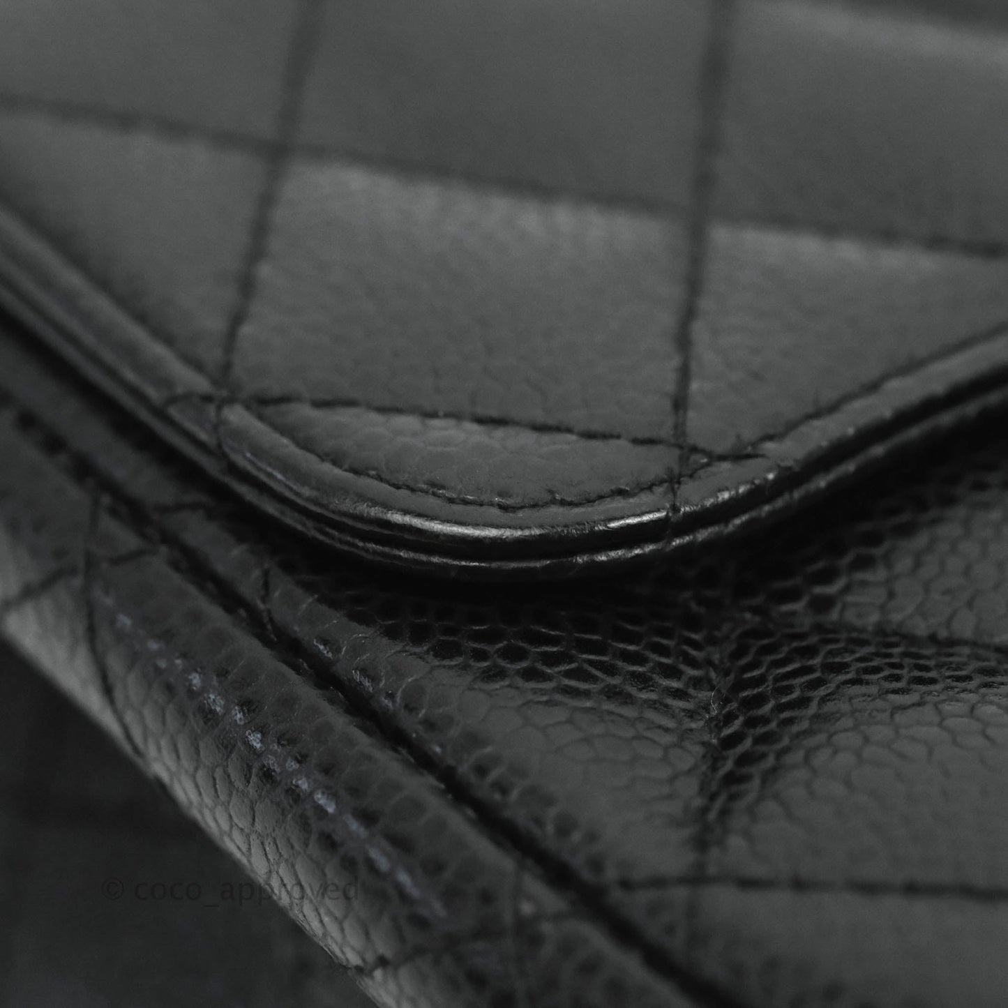 Chanel Mini Square Quilted Black Caviar Silver Hardware