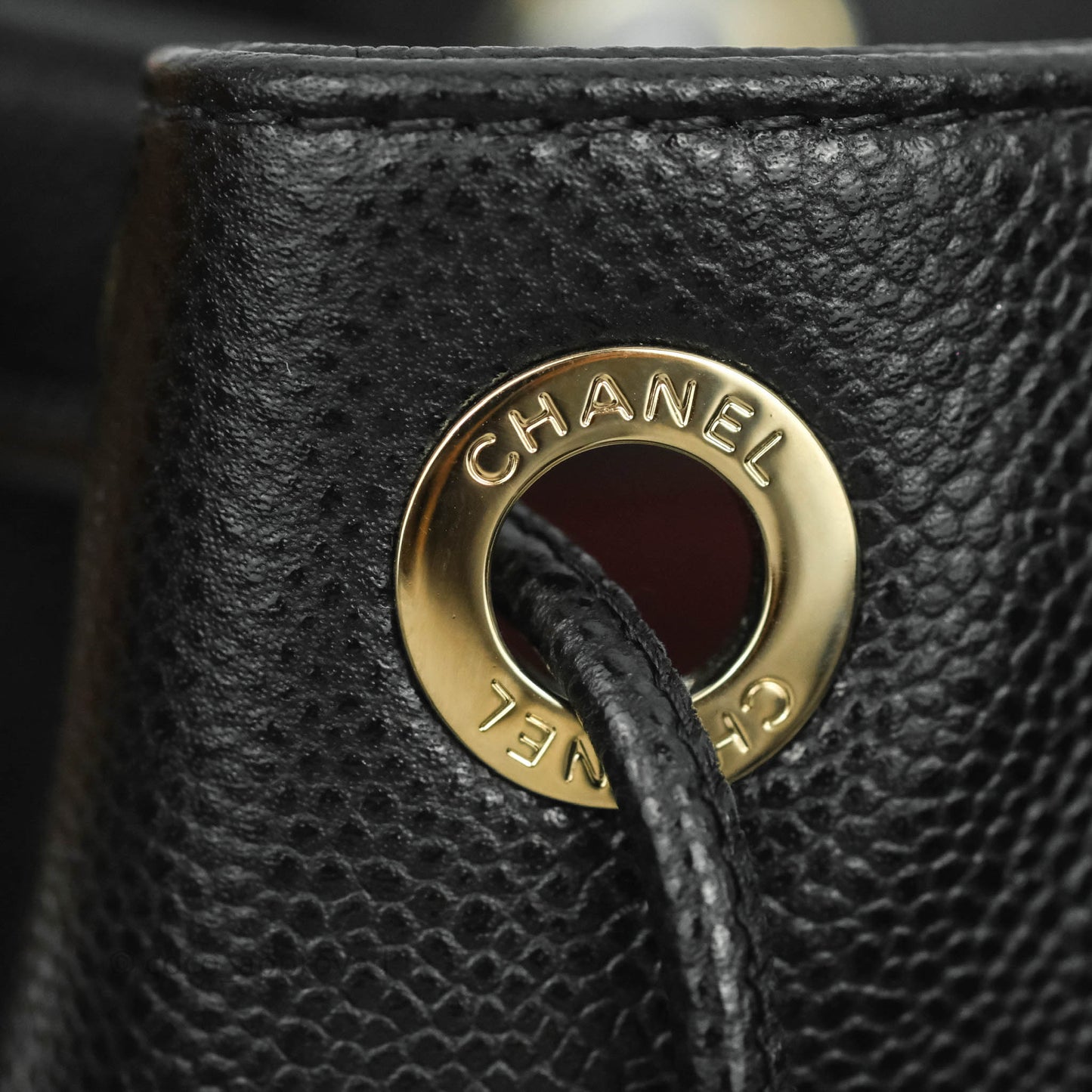 Chanel Business Affinity Drawstring Bucket Bag Black Caviar Gold Hardware 21P