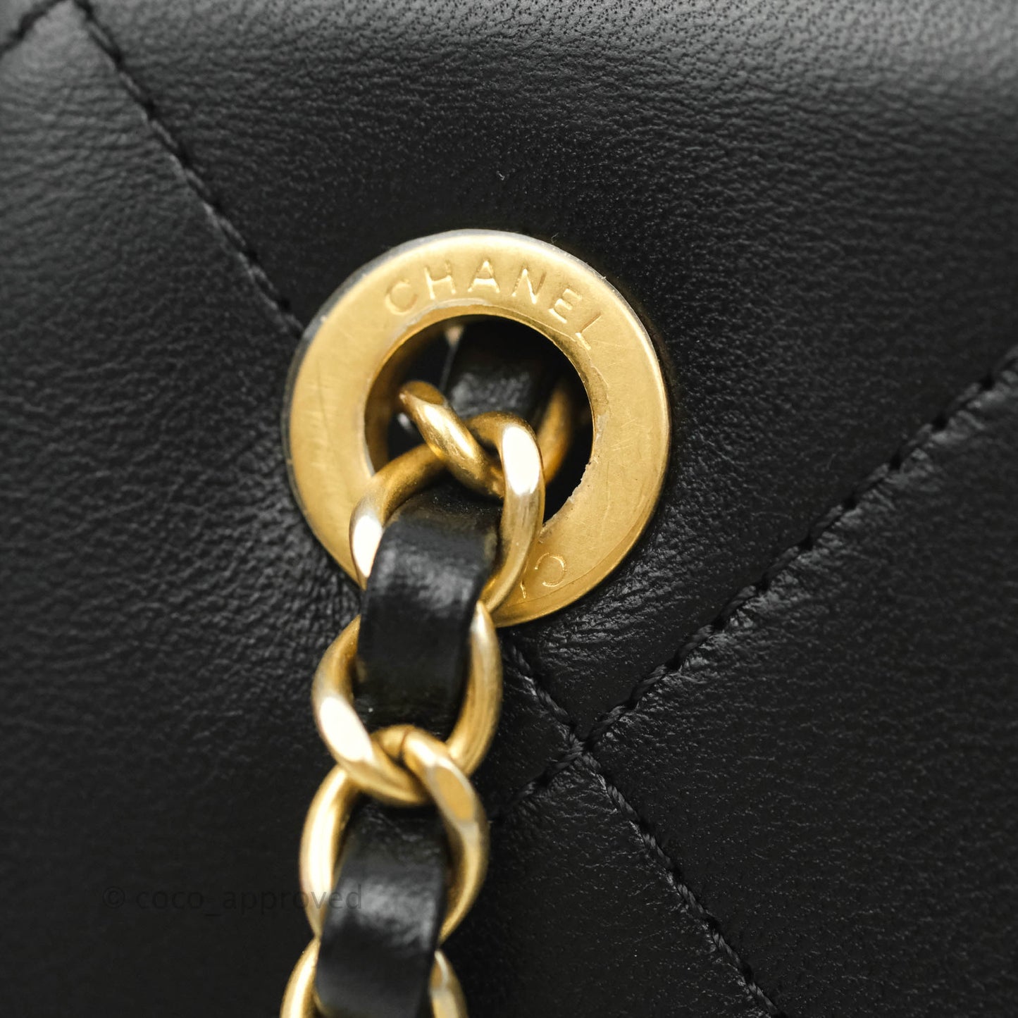 Chanel A Real Catch Quilted Flap Bag Black Aged Gold Hardware