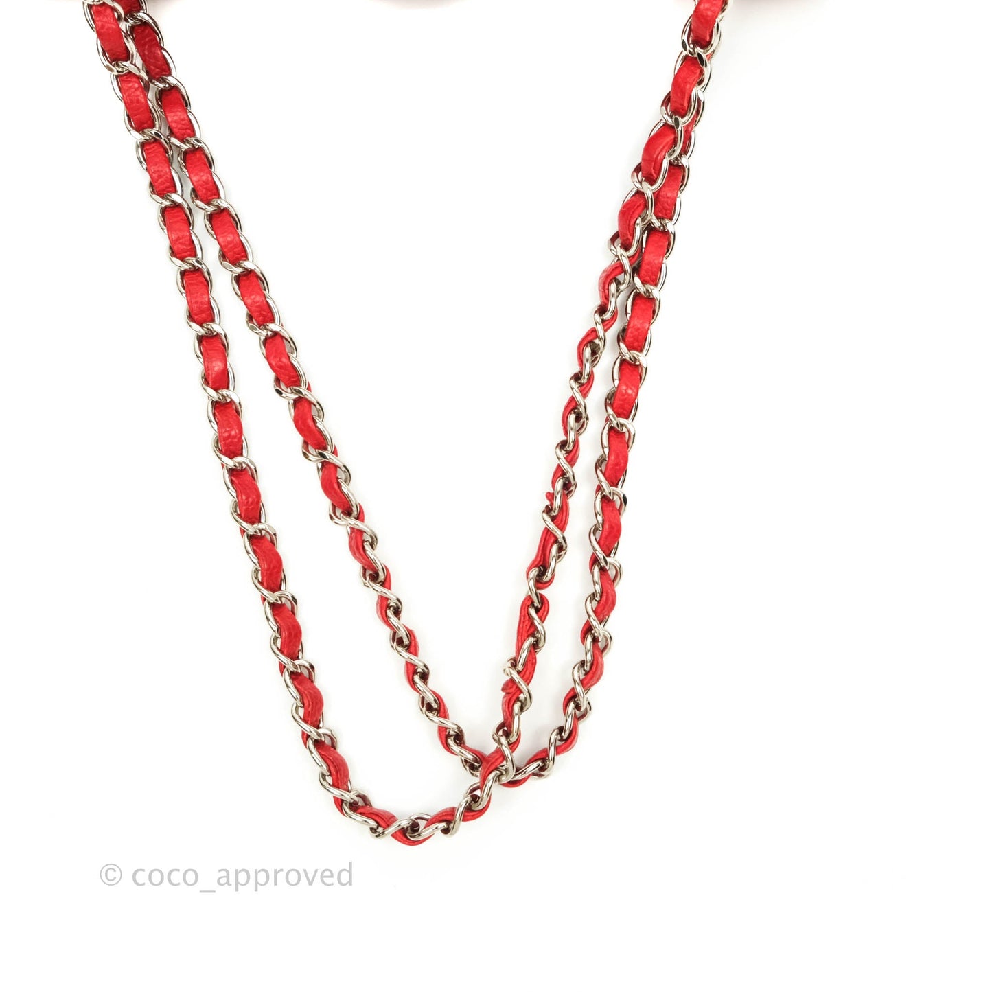 Chanel Classic M/L Medium Double Flap Red Caviar Silver Hardware