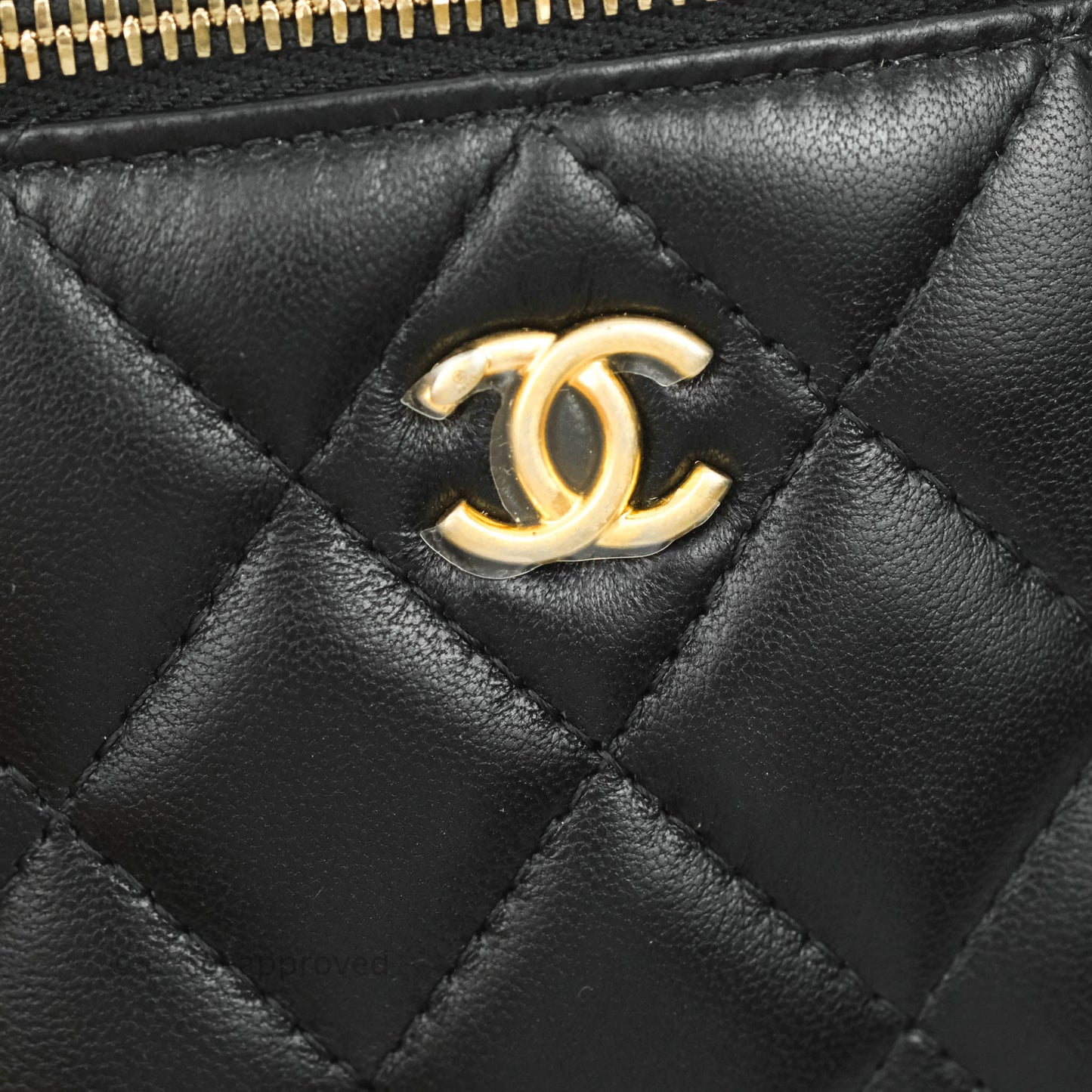 Chanel Classic Mini Pearl Crush Vanity With Chain Black Lambskin Aged Gold Hardware