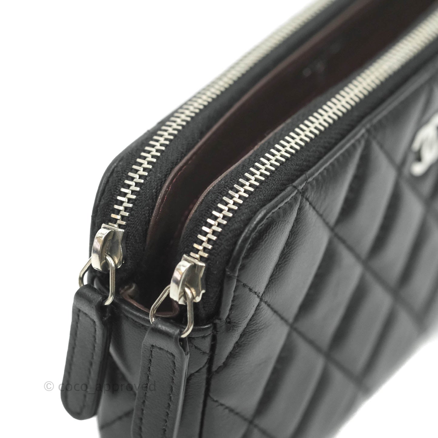 Chanel Classic Small Clutch With Chain Black Lambskin Silver Hardware