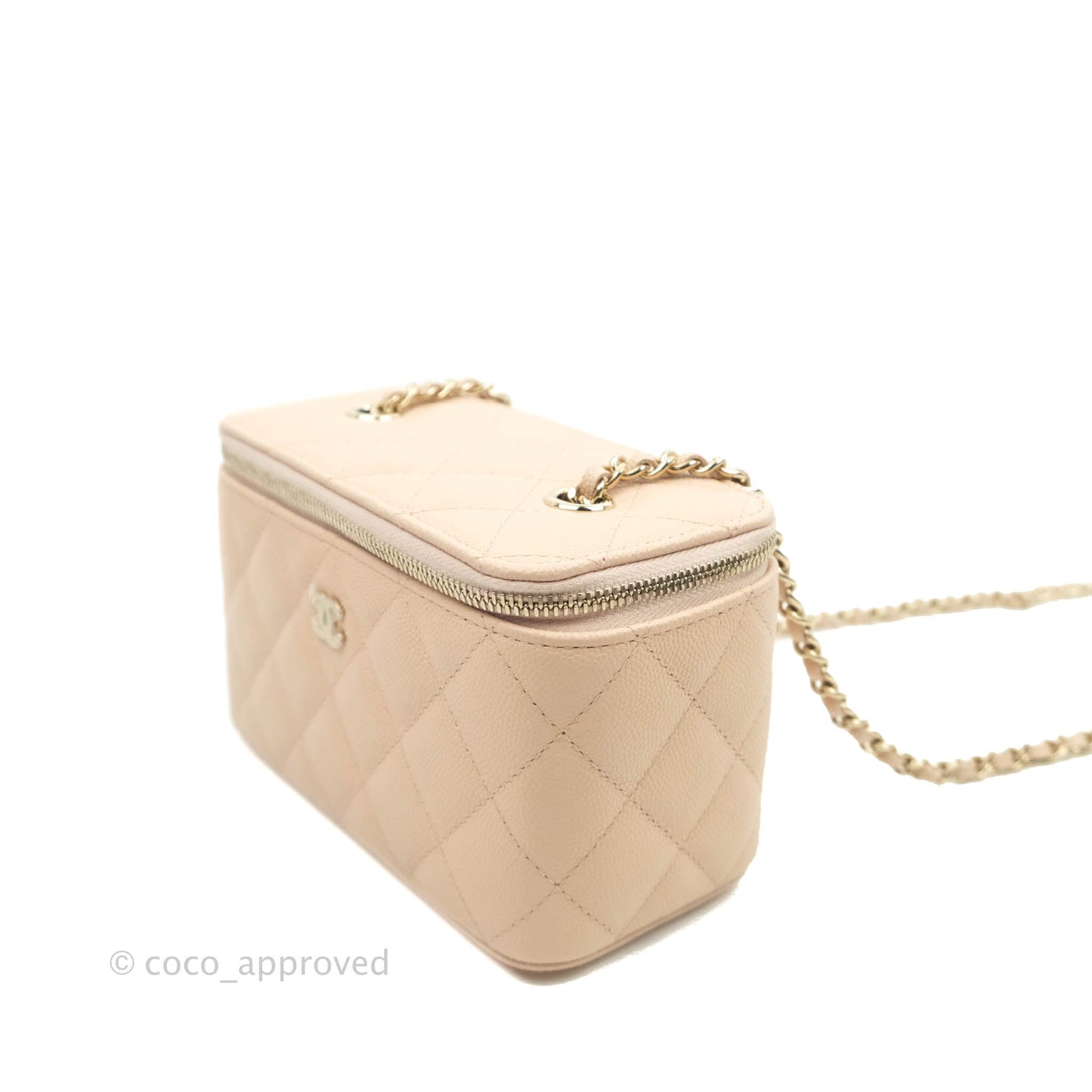Chanel Classic Vanity Rectangular Light Beige Caviar Gold Hardware 22C