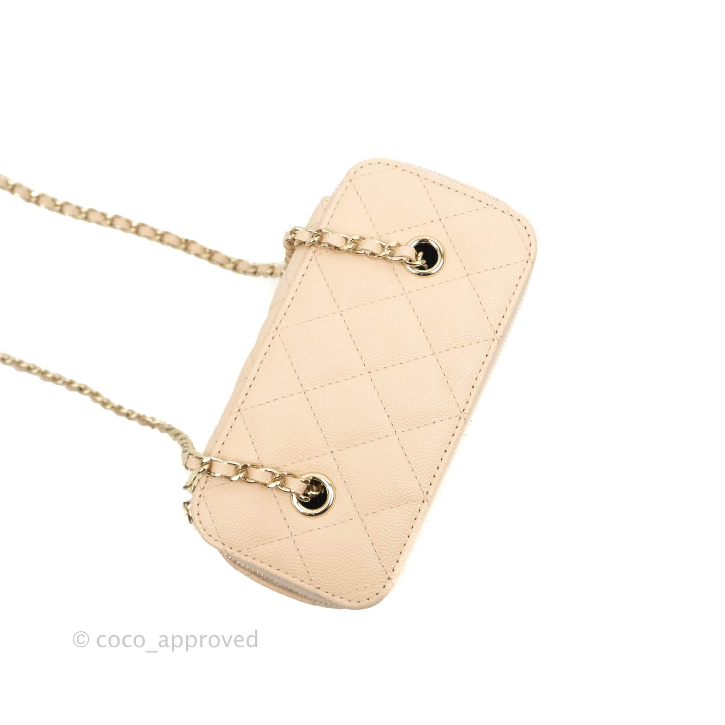 Chanel Classic Vanity Rectangular Light Beige Caviar Gold Hardware 22C