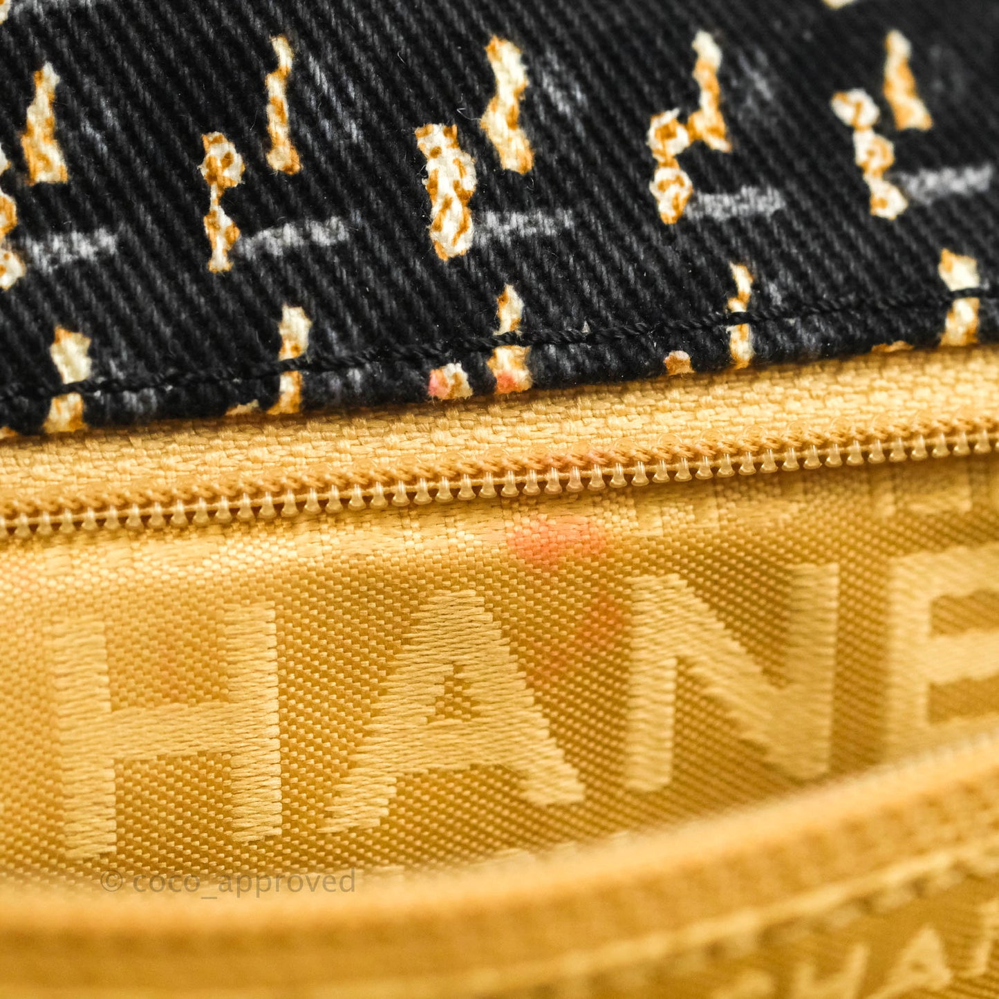 Chanel Small Print Beige Grey Denim Flap Bag Silver Hardware