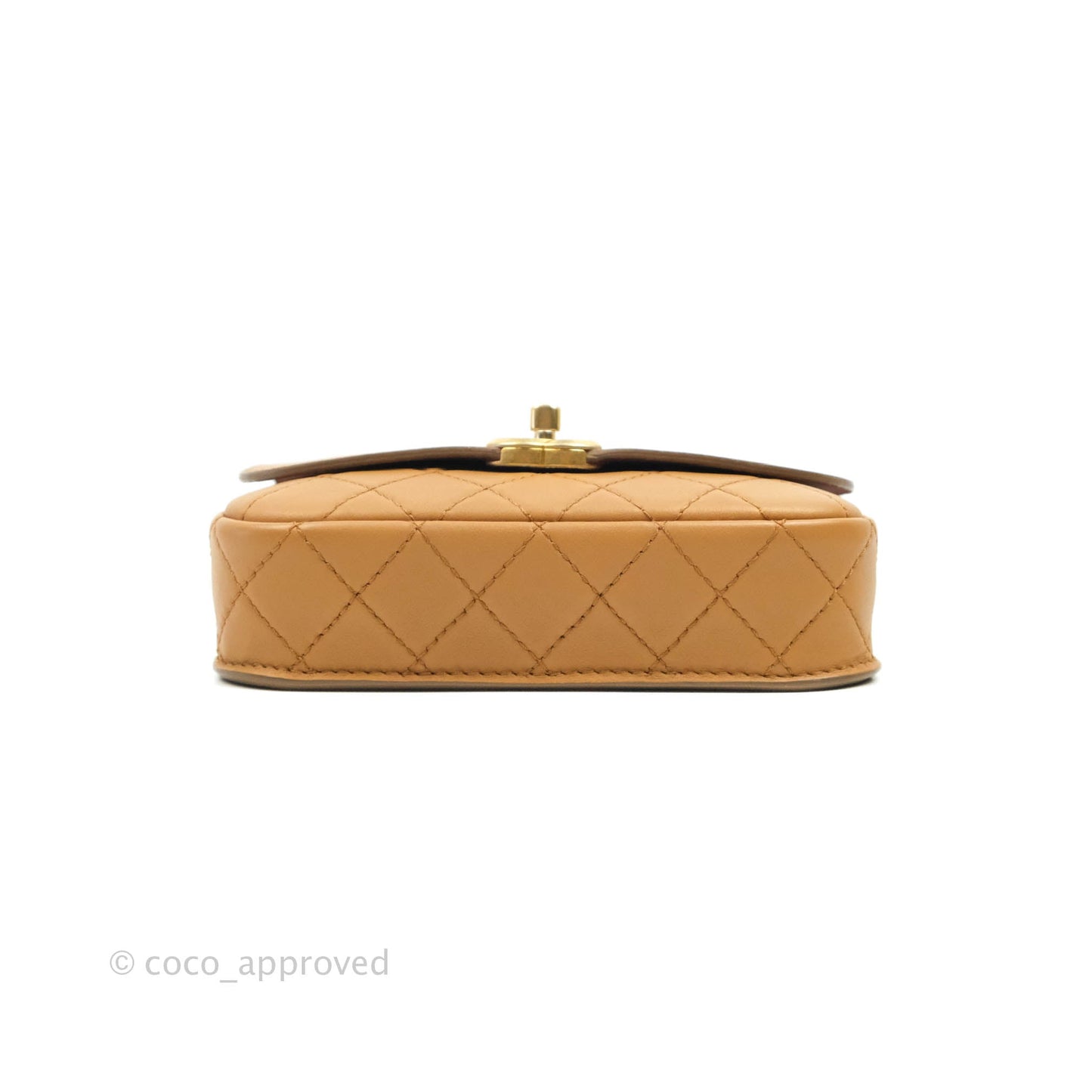 Chanel Quilted Flap With Coin Purse Caramel Calfskin Aged Gold Hardware 19K