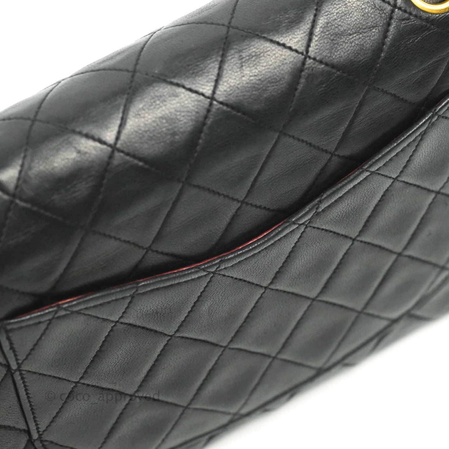 Chanel Classic Vintage Small S/M Flap Black Lambskin 24K Gold Hardware
