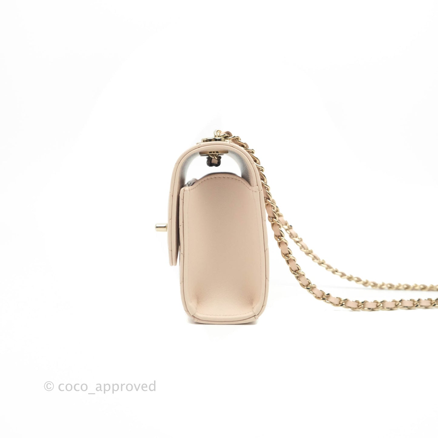 Chanel Mini Quilted Trendy CC Clutch With Chain Rose Clair Pink Lambskin Gold Hardware