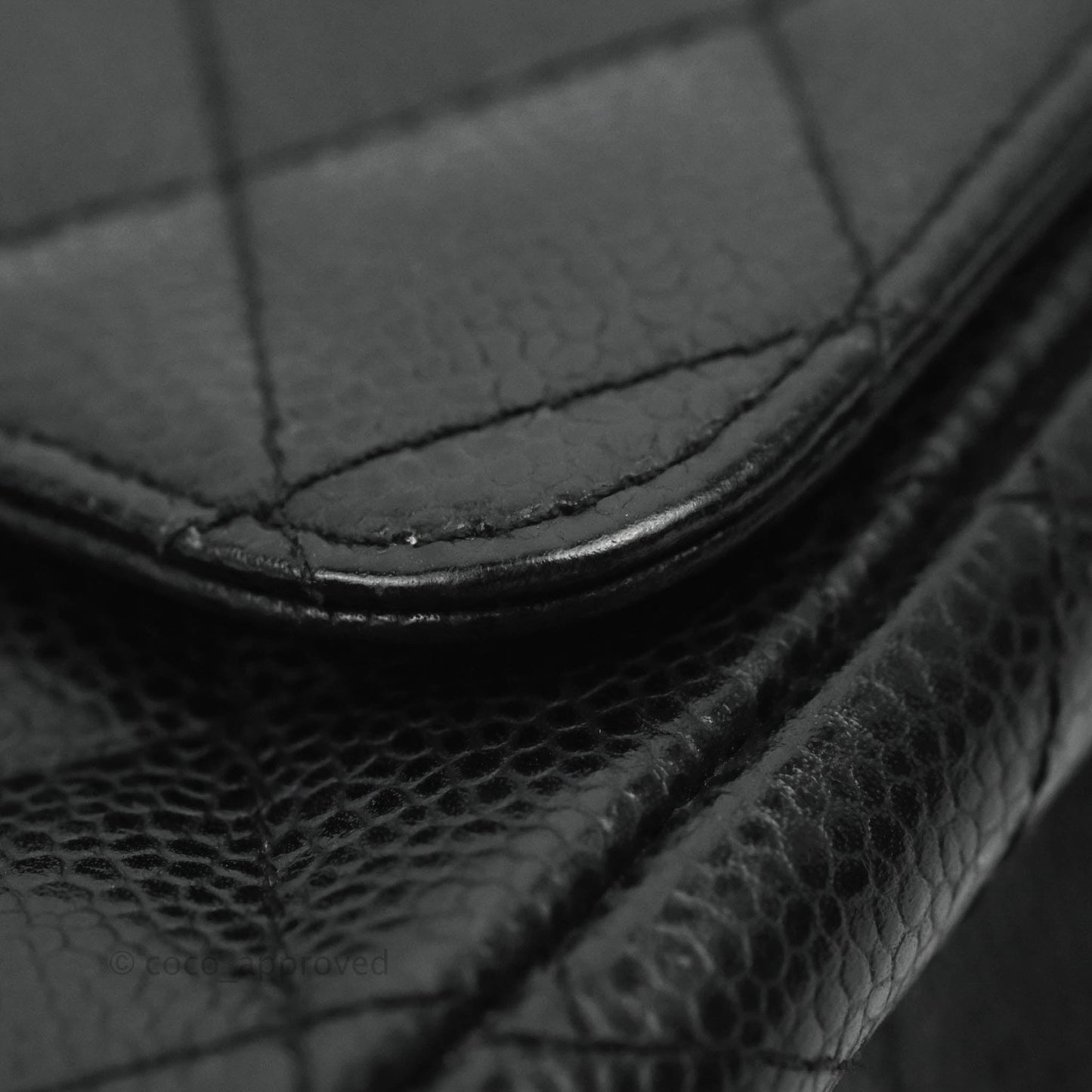 Chanel Mini Square Quilted Black Caviar Silver Hardware