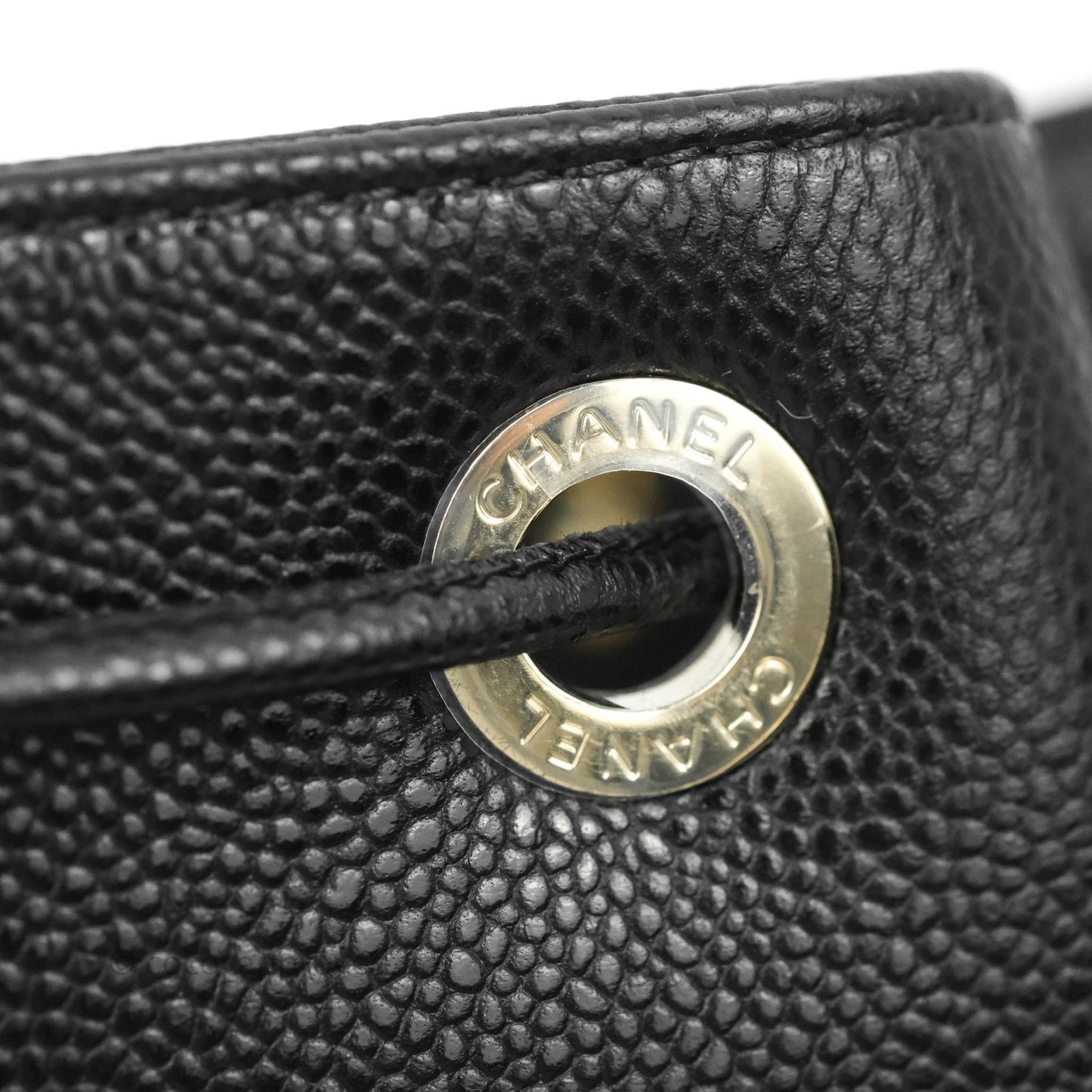 Chanel Business Affinity Drawstring Bucket Bag Black Caviar Gold Hardware 21P