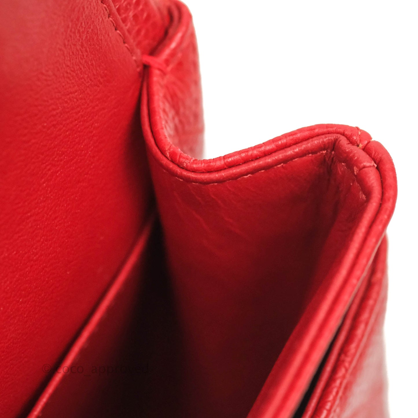 Chanel Classic M/L Medium Double Flap Red Caviar Silver Hardware