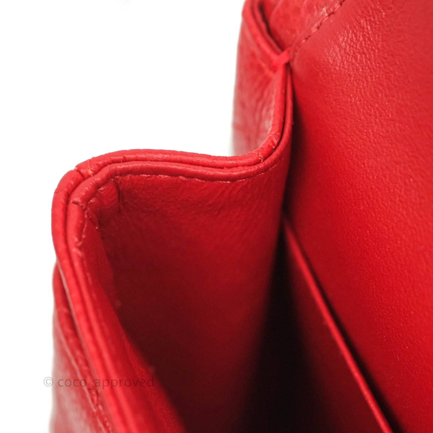 Chanel Classic M/L Medium Double Flap Red Caviar Silver Hardware