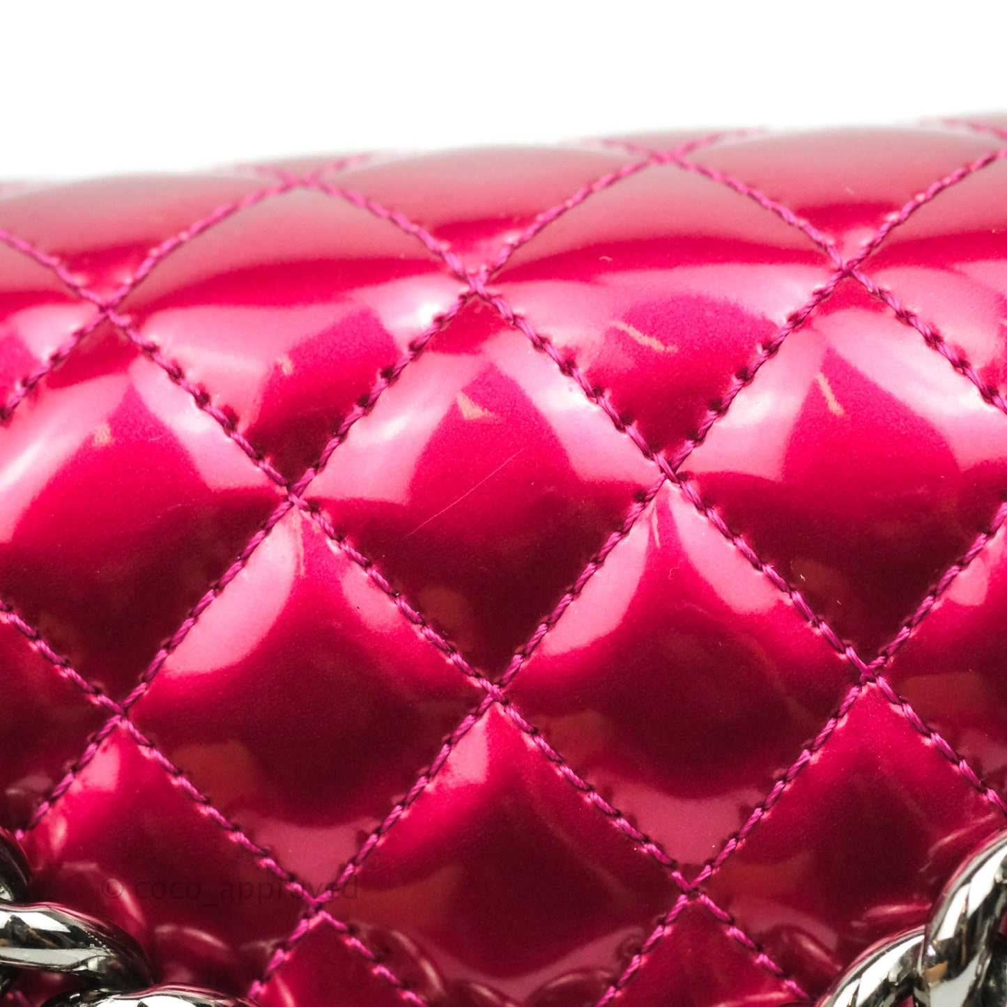 Chanel Quilted Small Boy Metallic Pink Patent & Lambskin Gun Metal